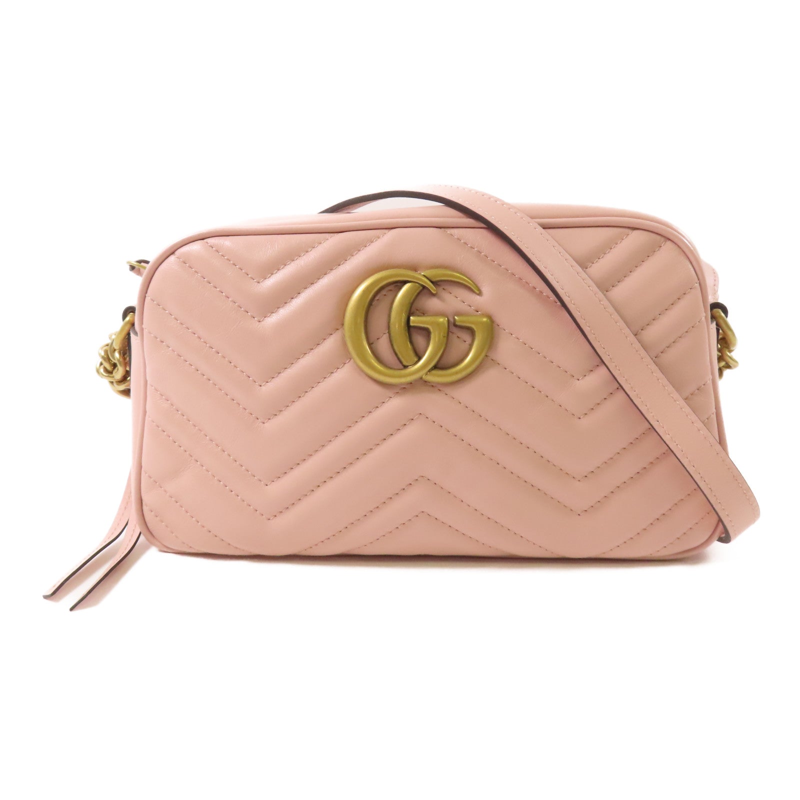 GUCCI 牛皮皮革GG Marmont金扣肩背袋