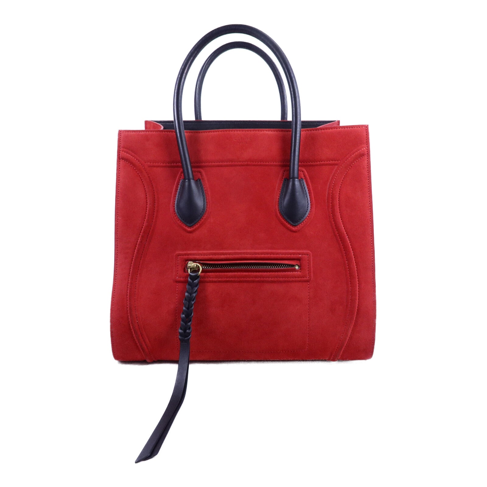 CELINE 牛皮/麂皮皮革Micro Luggage手挽袋