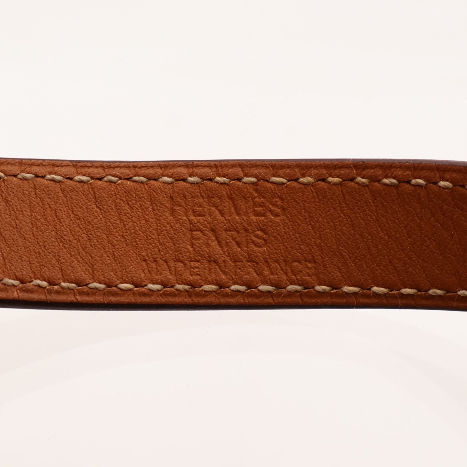 HERMES 【激減優惠】Swift皮革Kelly Double Tour Bracelet銀扣手帶Orange
