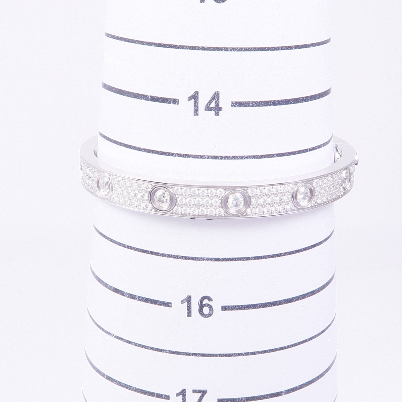 CARTIER 18K白金Love Bangle Full Diamonds鑽石手鏈Cartier#16