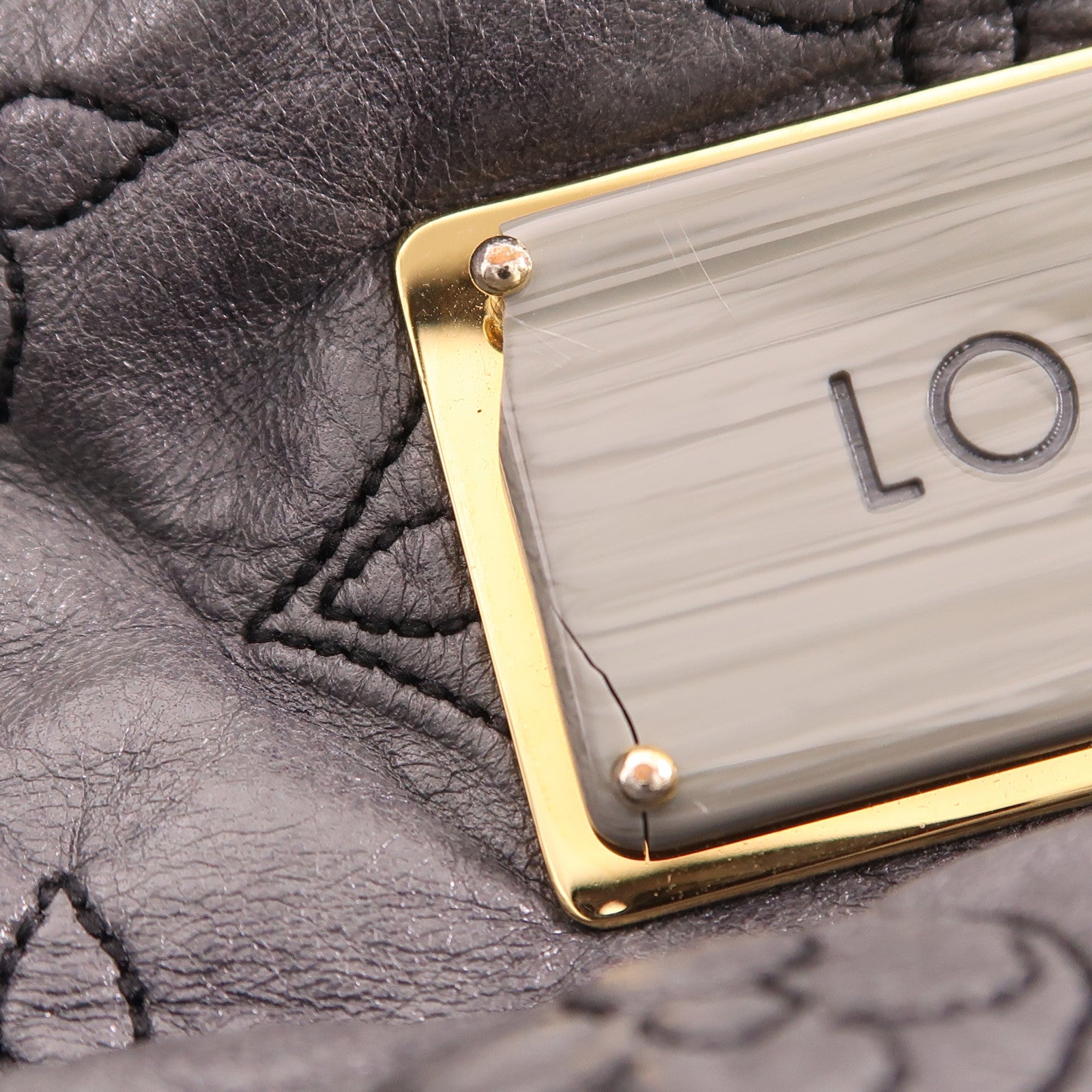 LOUIS VUITTON 羊皮皮革Nimbus Olype PM金扣手挽袋