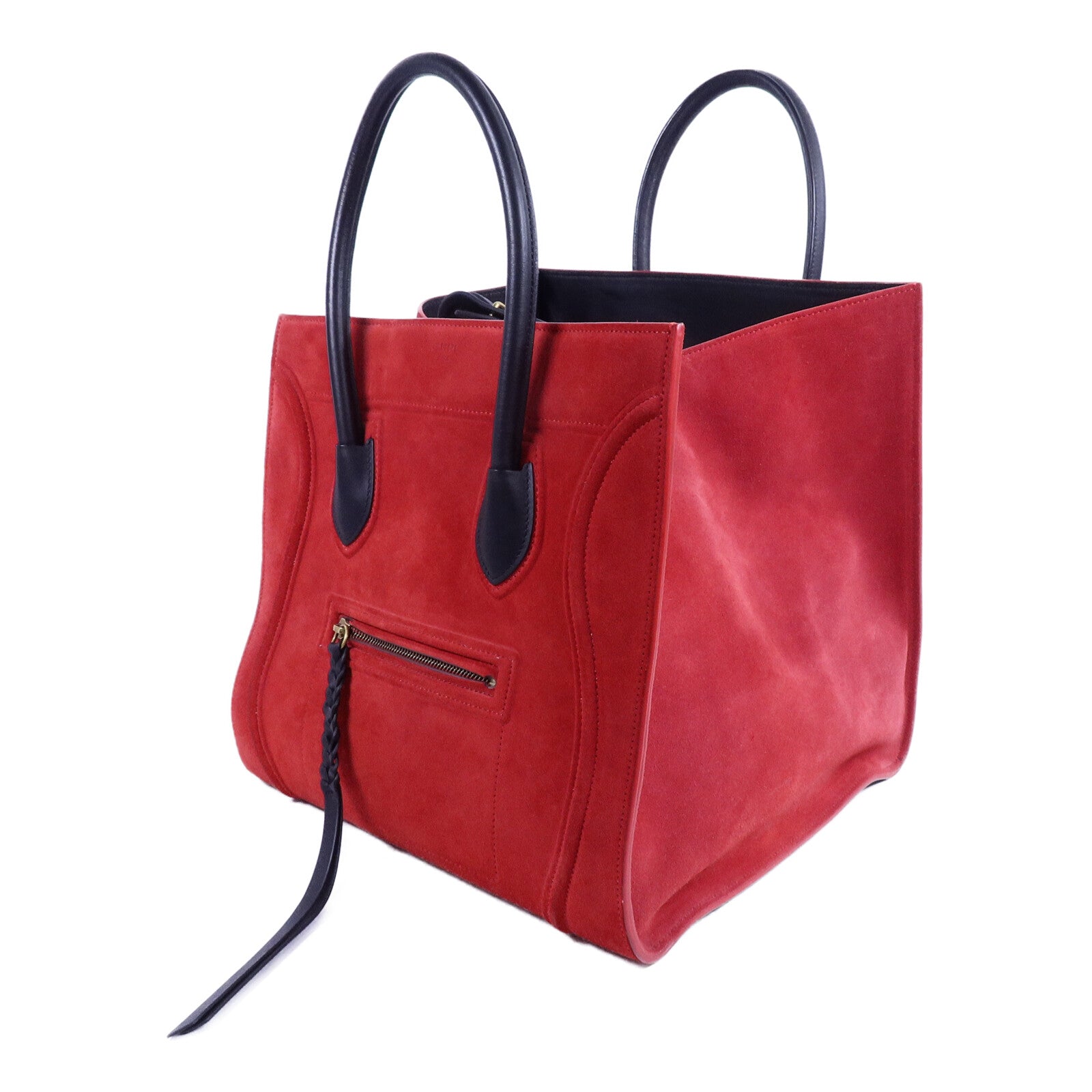 CELINE 牛皮/麂皮皮革Micro Luggage手挽袋