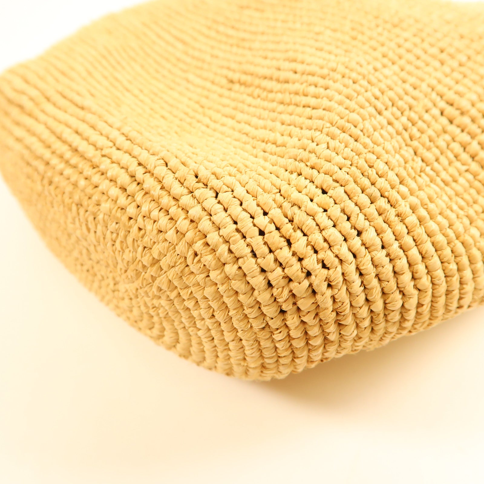LOEWE Raffia/牛皮皮革Anagram Pochette Basket Bag金扣肩背袋