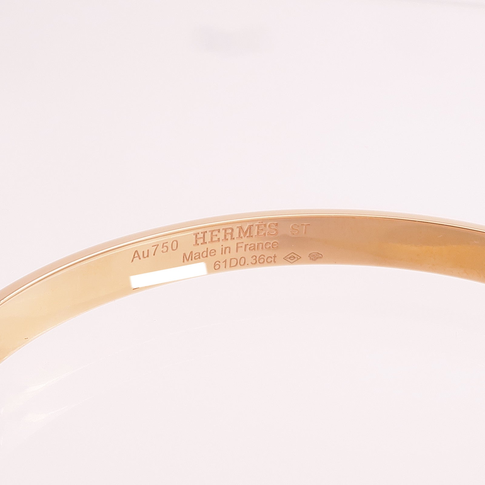 HERMES 18K玫瑰金Kelly Diamond Bracelet鑽石手鐲