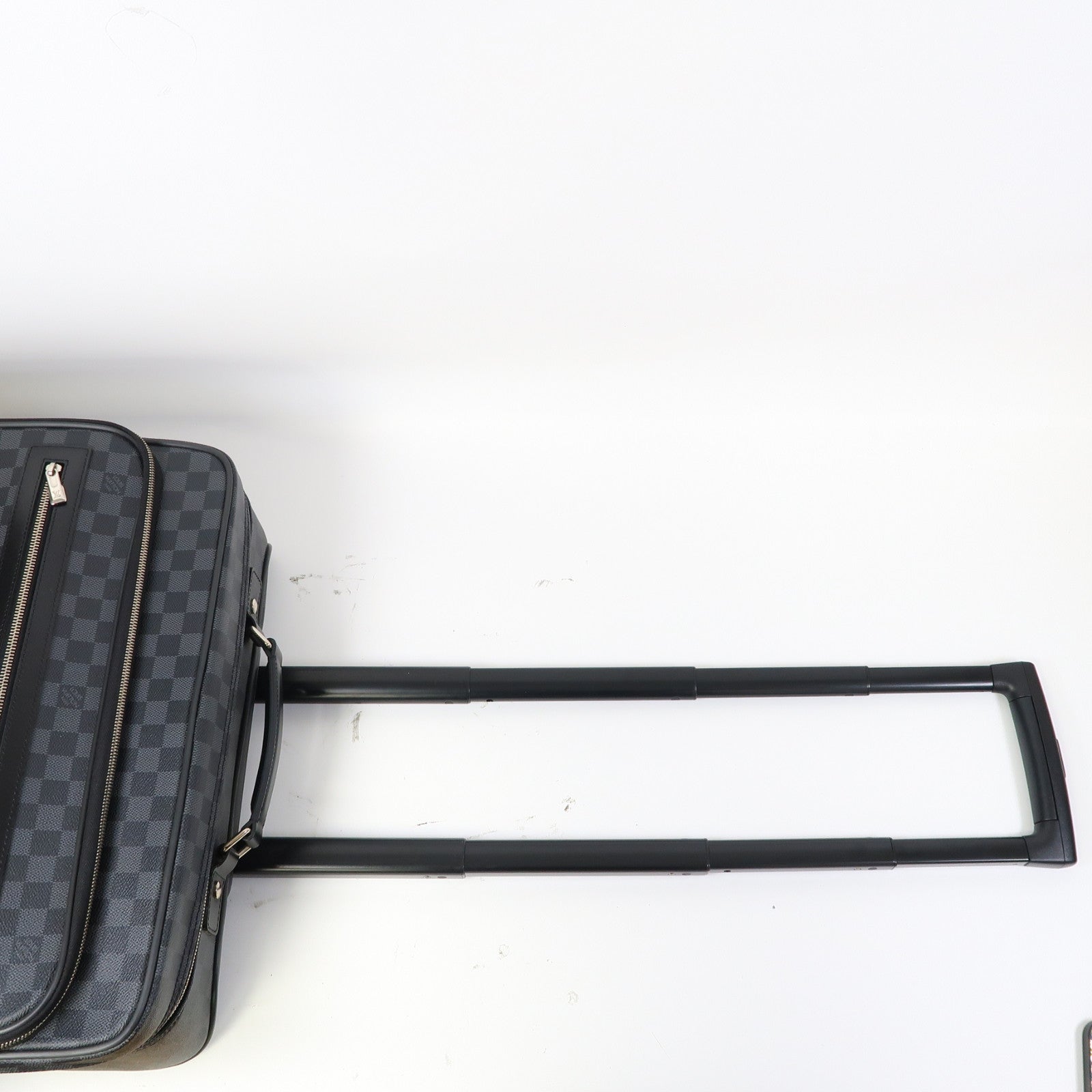 LOUIS VUITTON Damier Graphite Pilot Case銀扣行李箱黑色