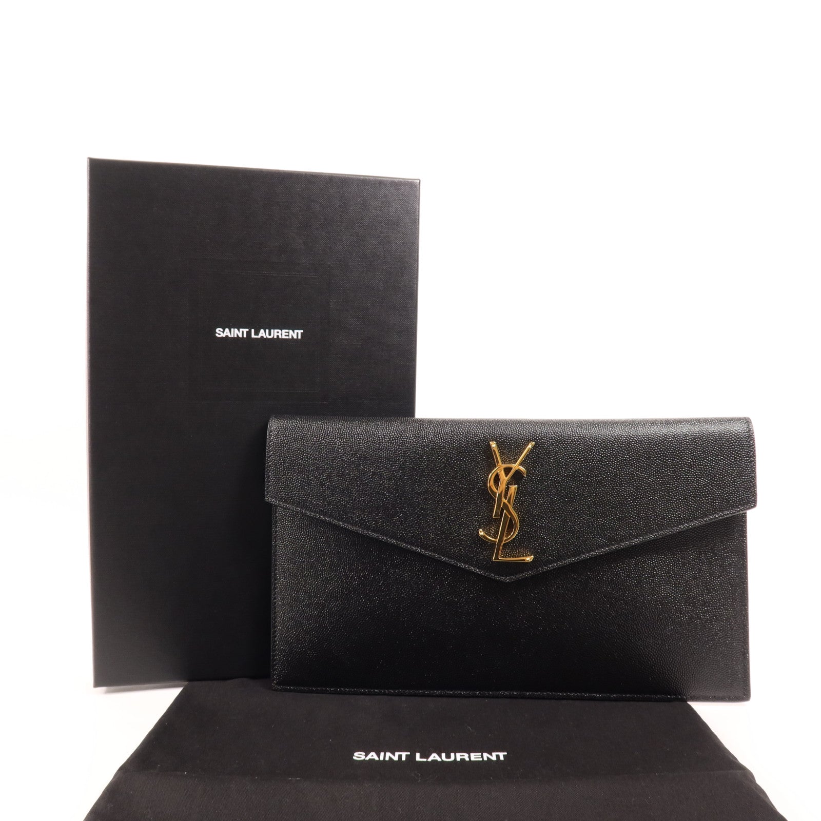 SAINT LAURENT 牛皮皮革Uptown Pouch金扣手拿包