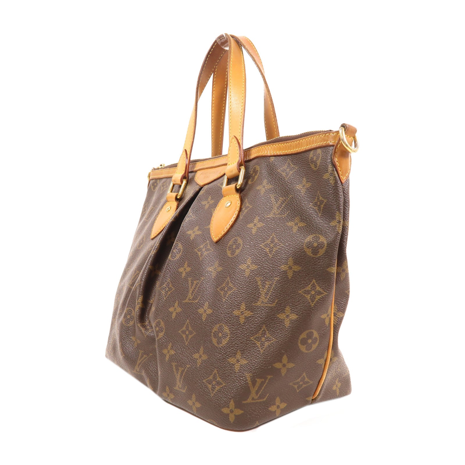 LOUIS VUITTON Monogram Palermo PM金扣手挽肩背兩用袋棕色