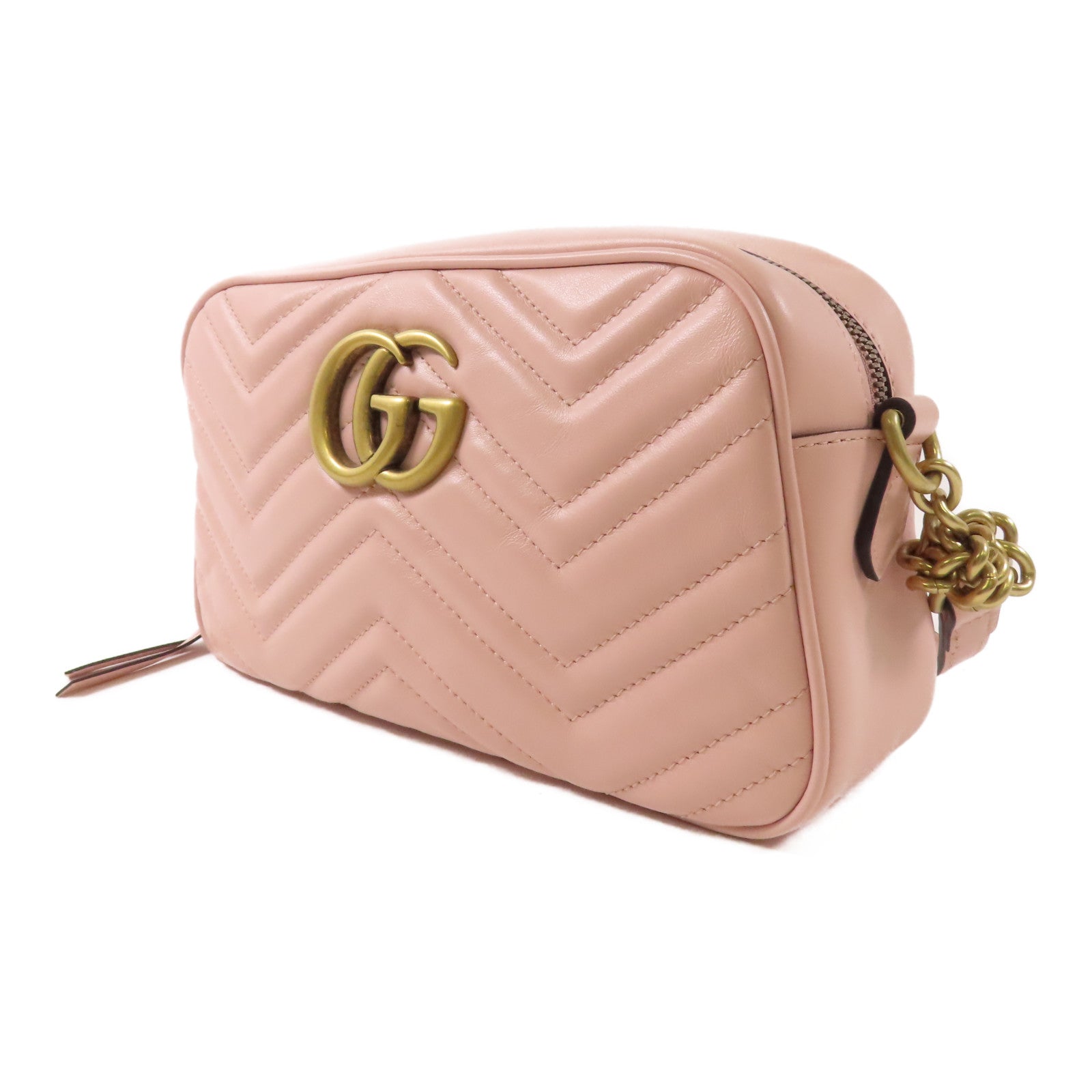 GUCCI 牛皮皮革GG Marmont金扣肩背袋
