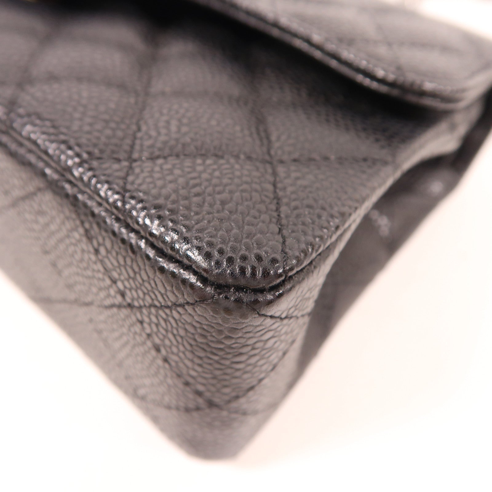 CHANEL 牛皮皮革Classic 23銀扣鏈帶肩背袋黑色
