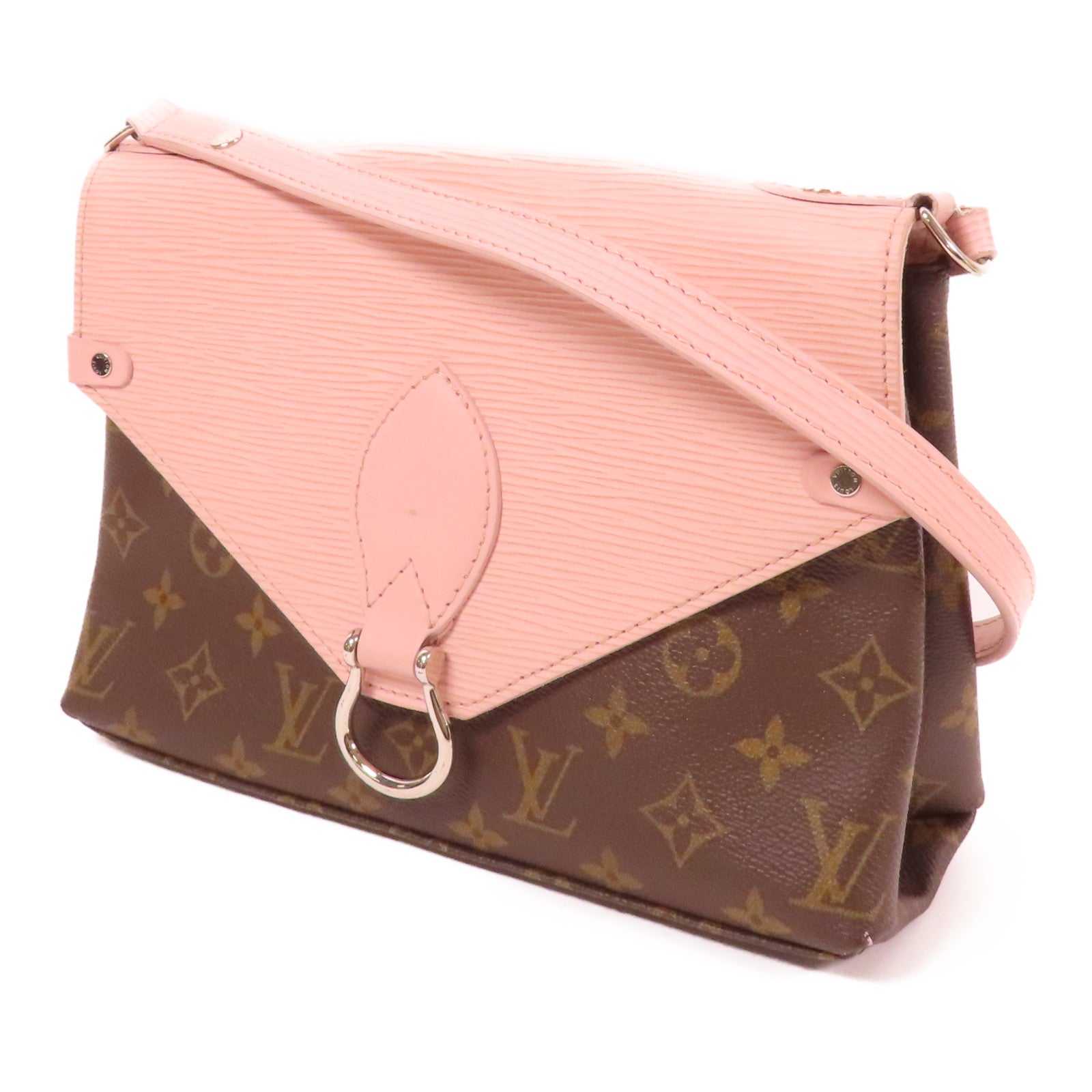 LOUIS VUITTON LV SHW Saint Michel Shoulder Bag M44033 Monogram Epi Brown Pink