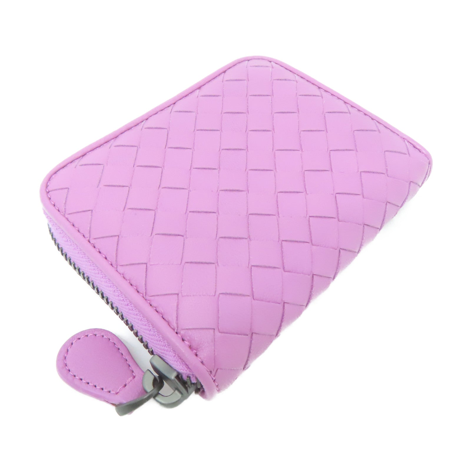 BOTTEGA VENETA 【激減優惠】羊皮皮革Zipped Coin Purse銀扣零錢包紫色