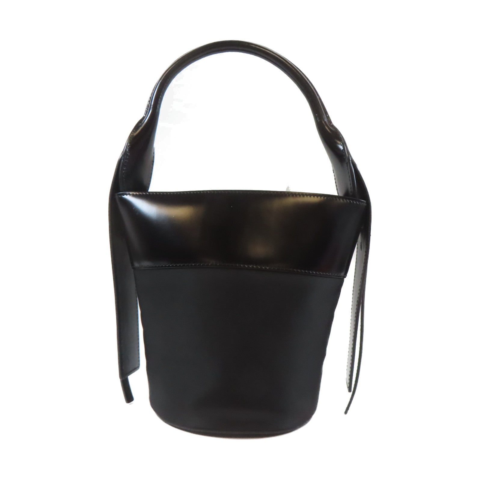 PRADA 牛皮皮革/尼龍Ouverture Bucket Bag銀扣手挽肩背兩用袋黑色
