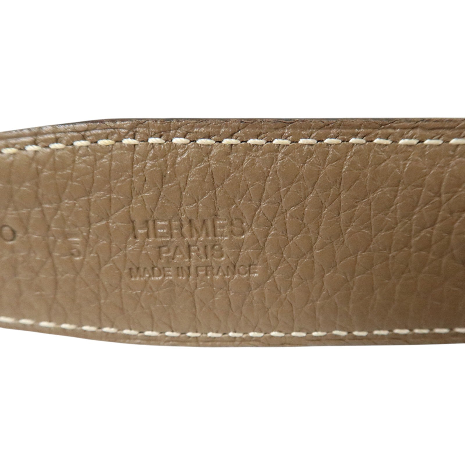 HERMES Togo皮革/Swift皮革Reversible H Belt 85cm銀扣皮帶Etoupe/Black