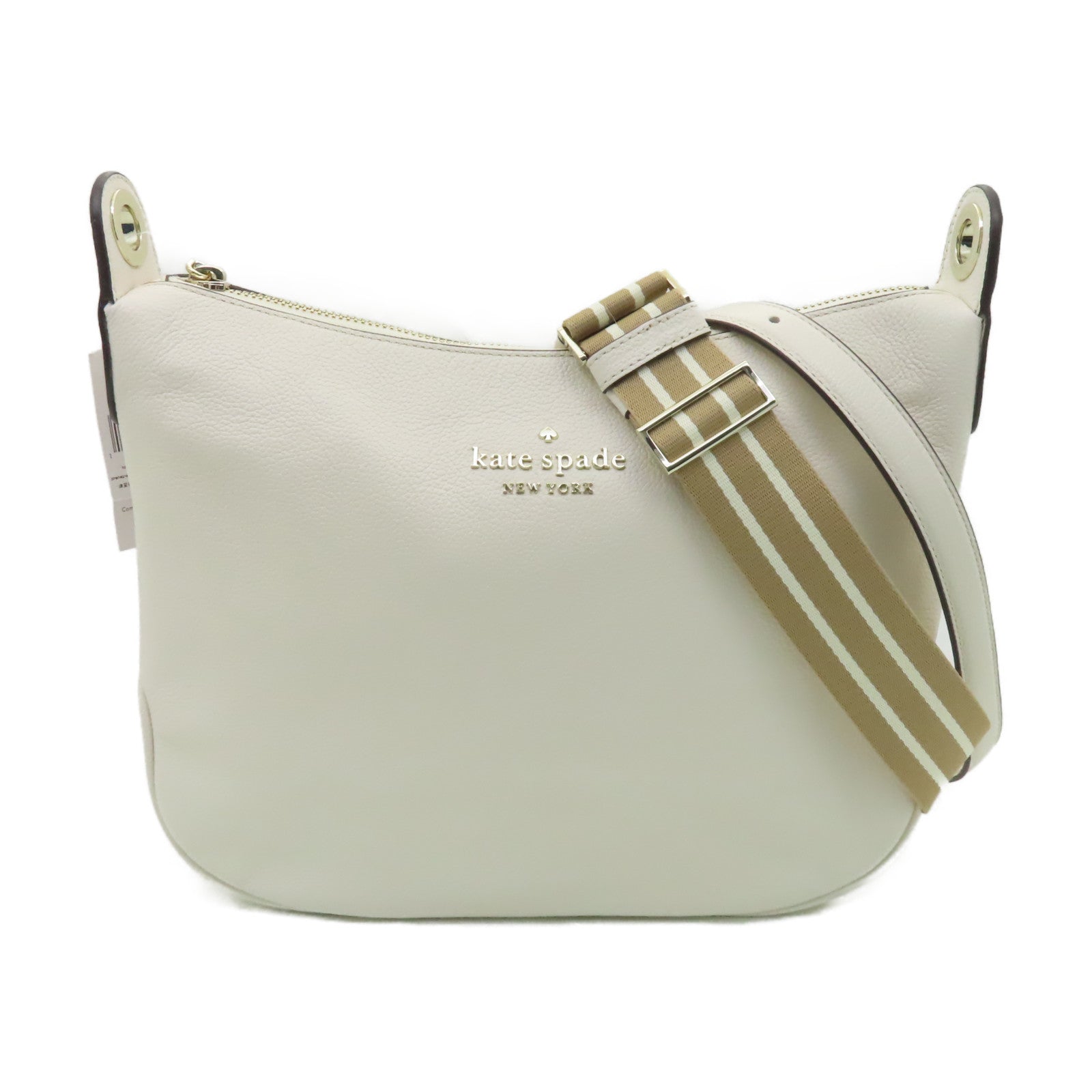 Kate Spade 【激減優惠】牛皮皮革Shoulder Bag金扣/銀扣肩背袋白色