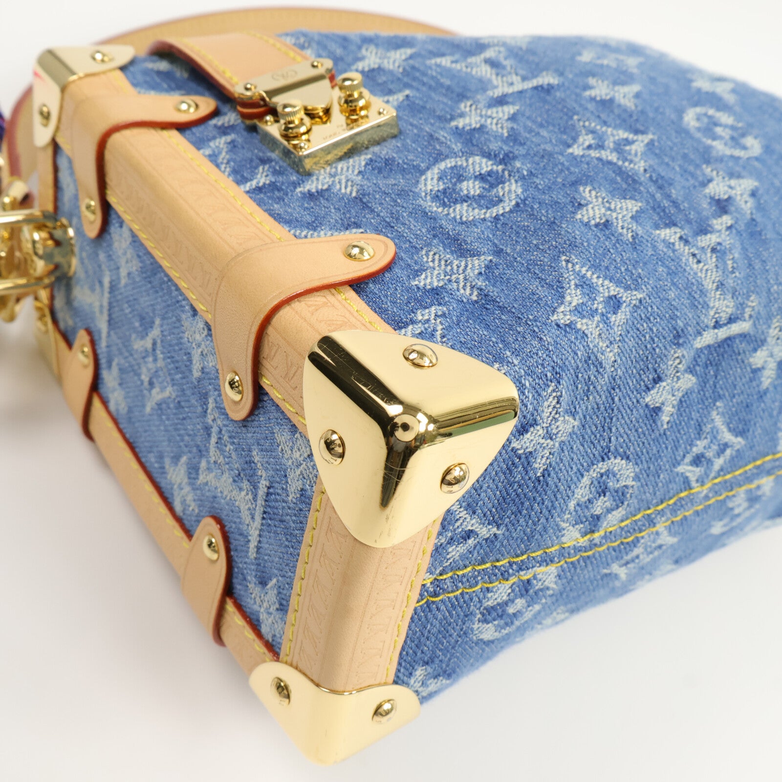 LOUIS VUITTON Monogram Denim Side Trunk MM 手挽肩背兩用袋
