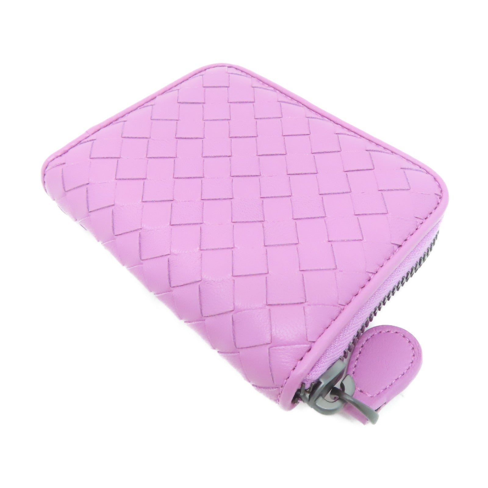 BOTTEGA VENETA 【激減優惠】羊皮皮革Zipped Coin Purse銀扣零錢包紫色
