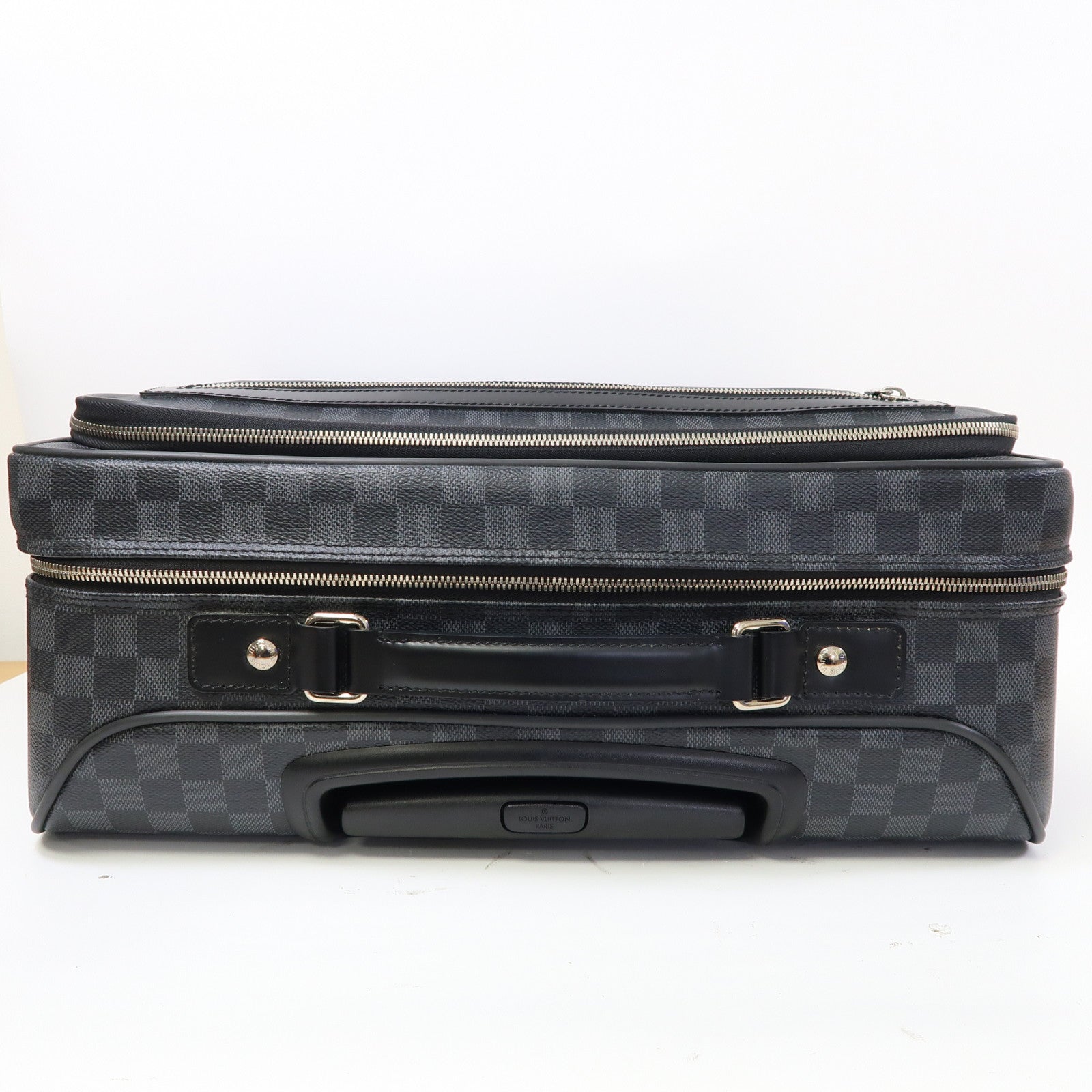 LOUIS VUITTON Damier Graphite Pilot Case銀扣行李箱黑色