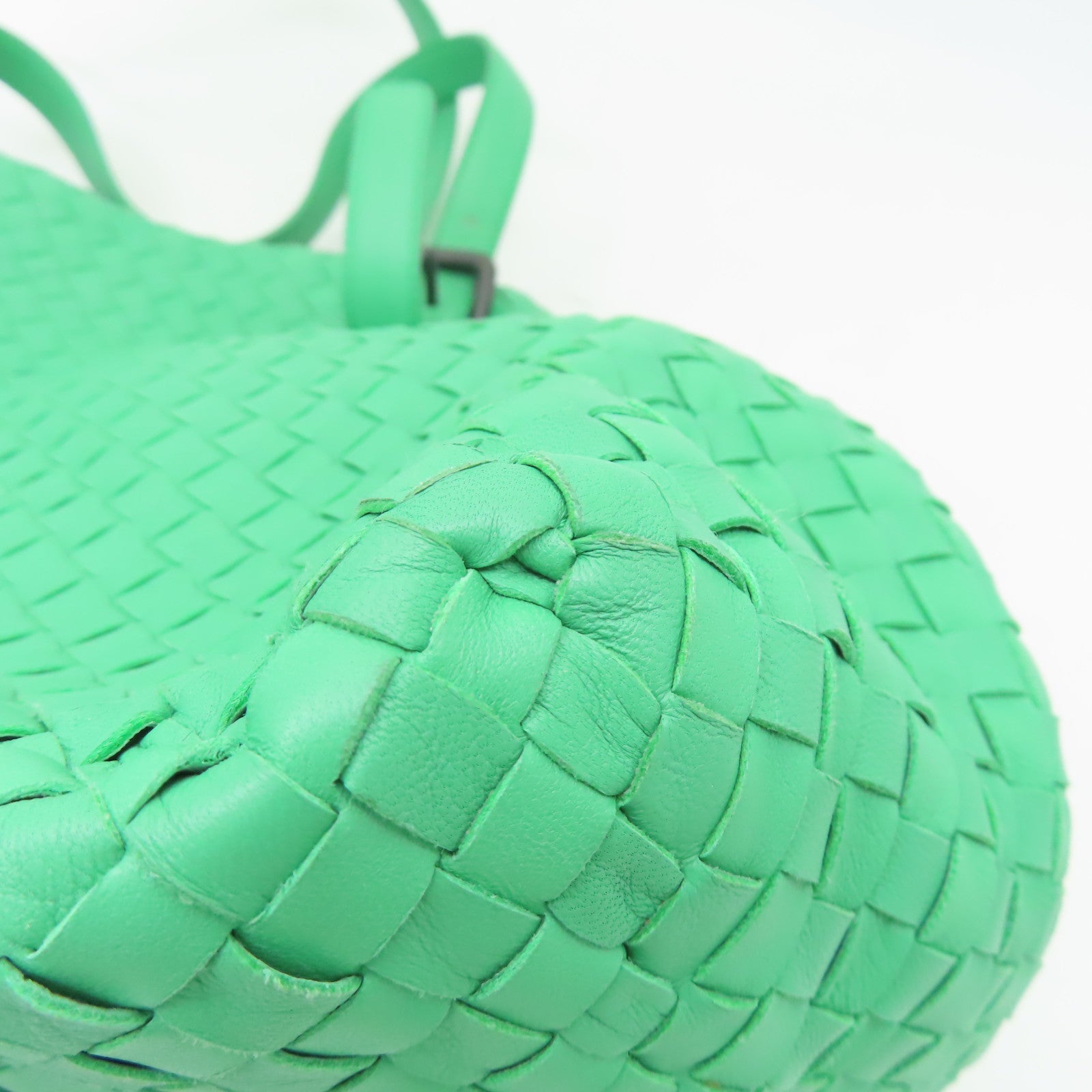 BOTTEGA VENETA 羊皮皮革Shoulder Bag黑扣肩背袋綠色