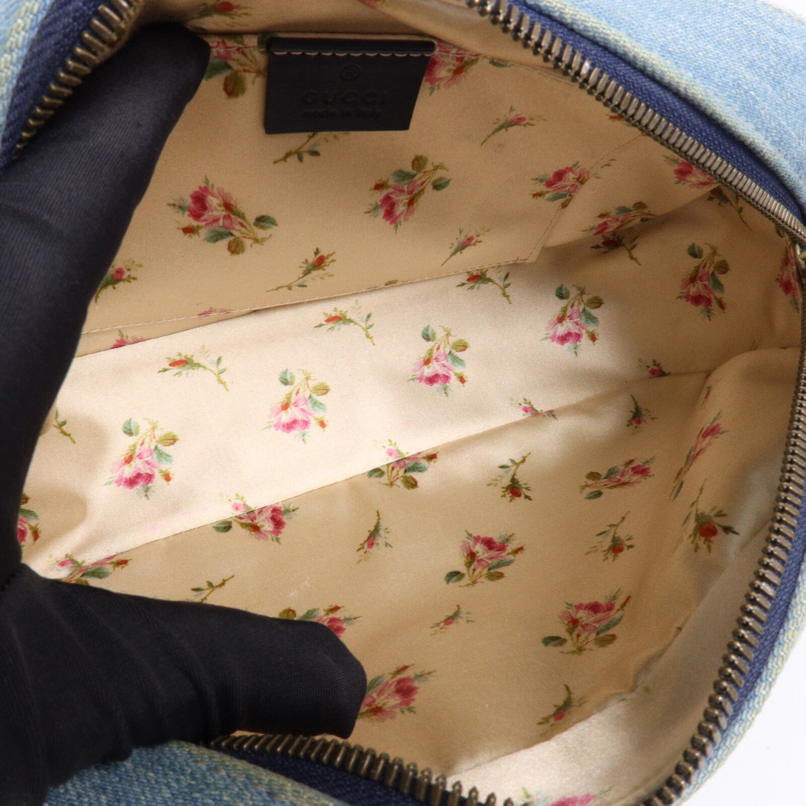 GUCCI 牛仔布GG Marmont Small Camera Bag肩背袋