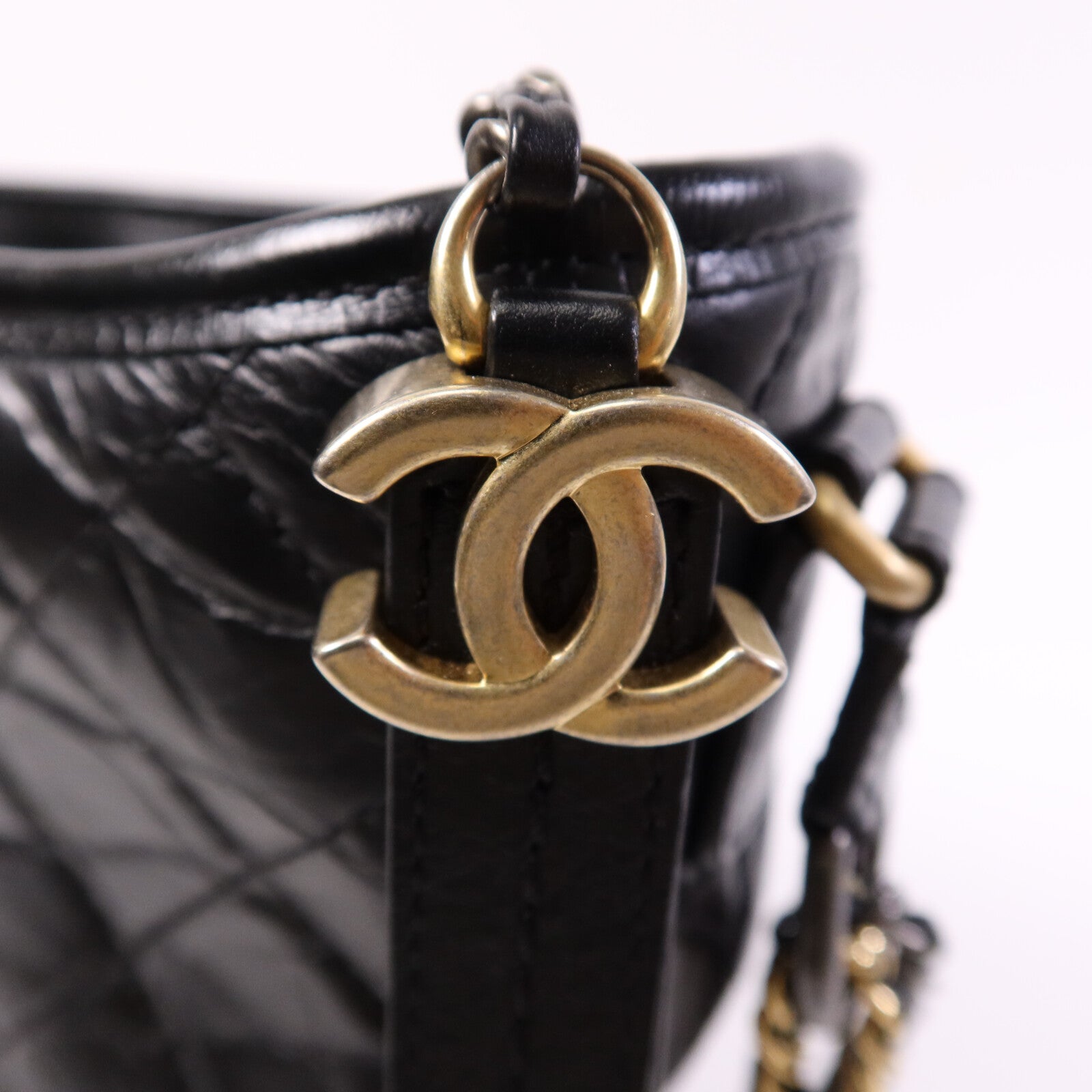 CHANEL 羊皮皮革Gabrirlle Large鏈帶肩背袋