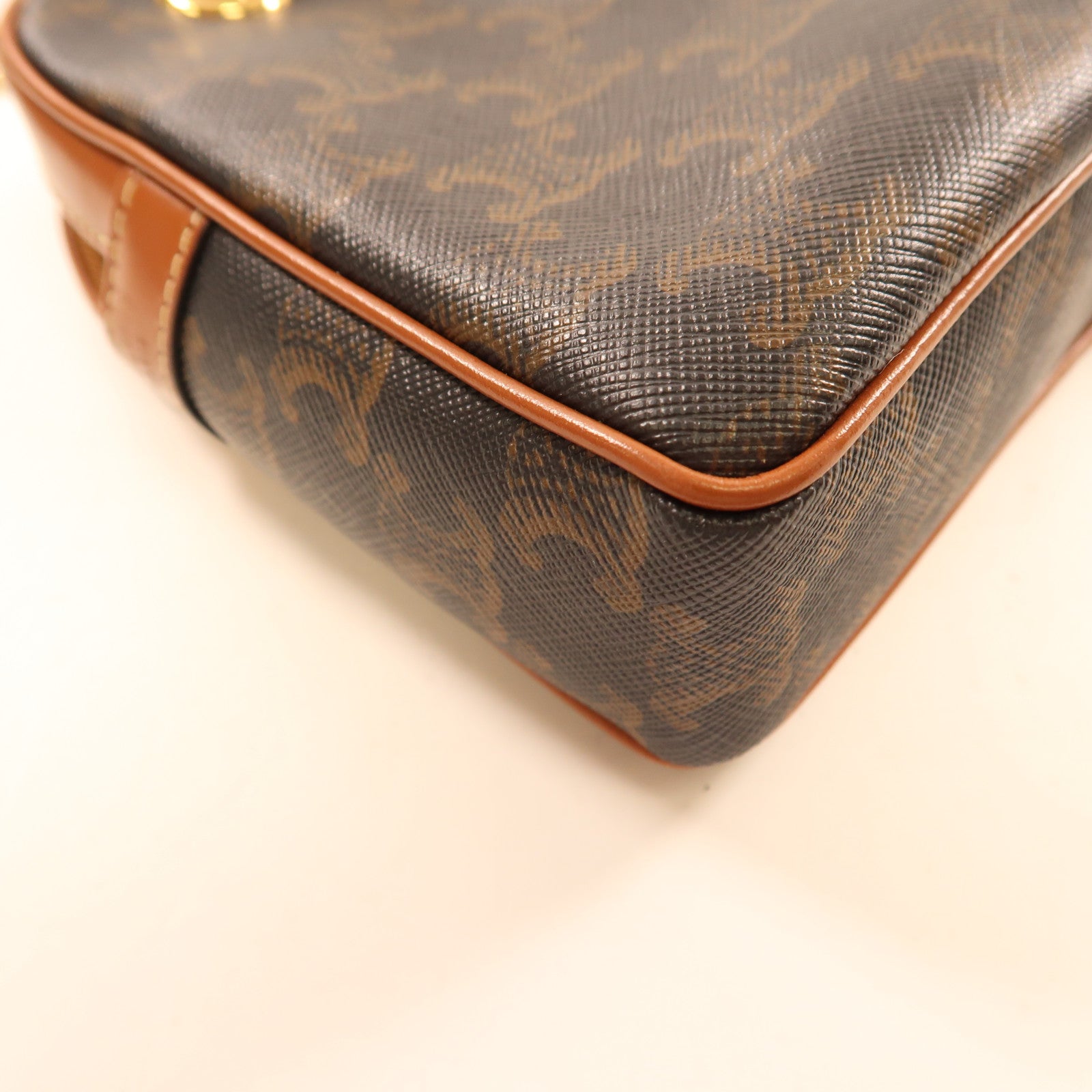 CELINE 塗層帆布Small Patapans金扣鏈帶肩背袋