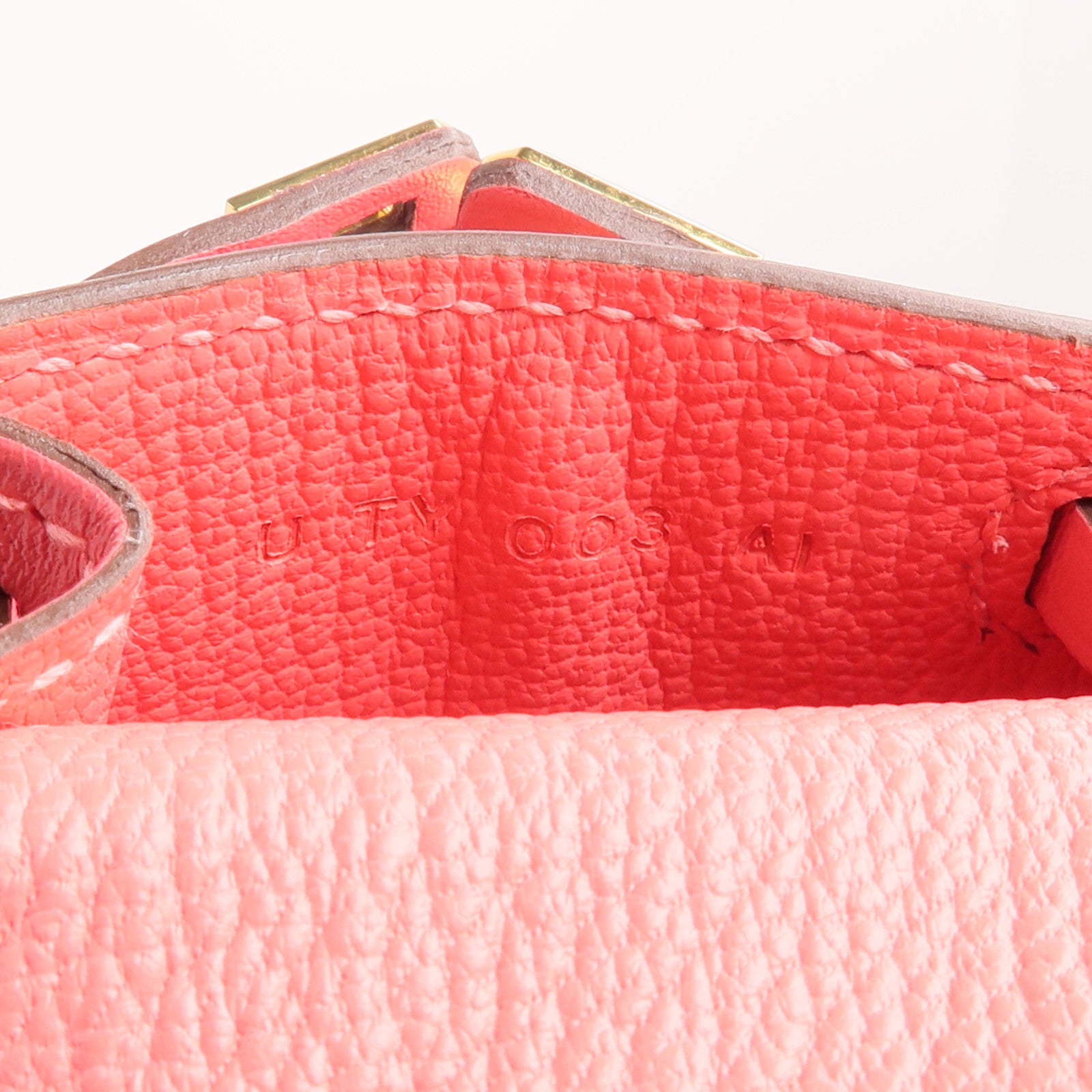 HERMES 【激減優惠】Tadelakt皮革Mini Kelly Twilly Bag掛飾Rose Azalee