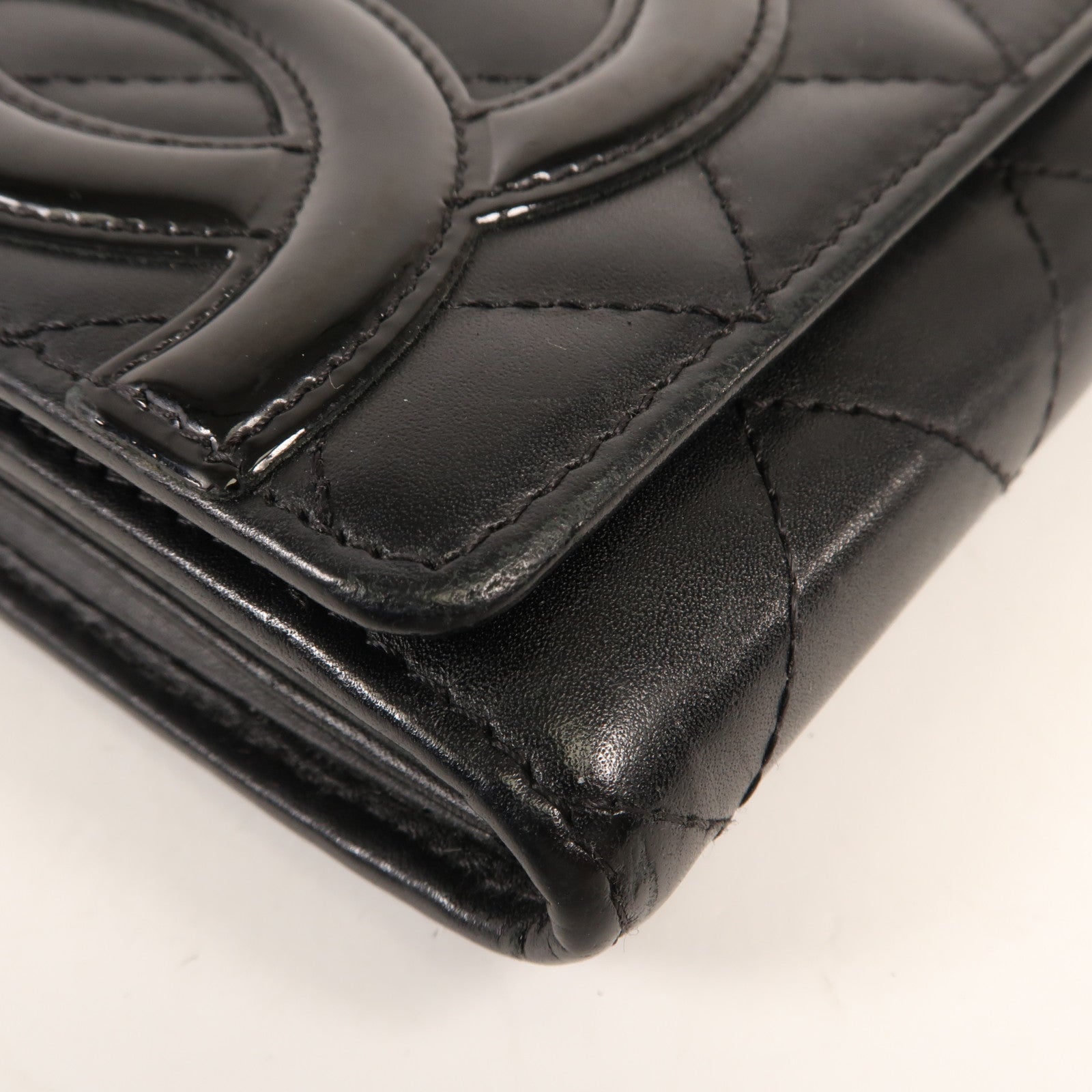 CHANEL 羊皮皮革Cambon Wallet銀扣長錢包