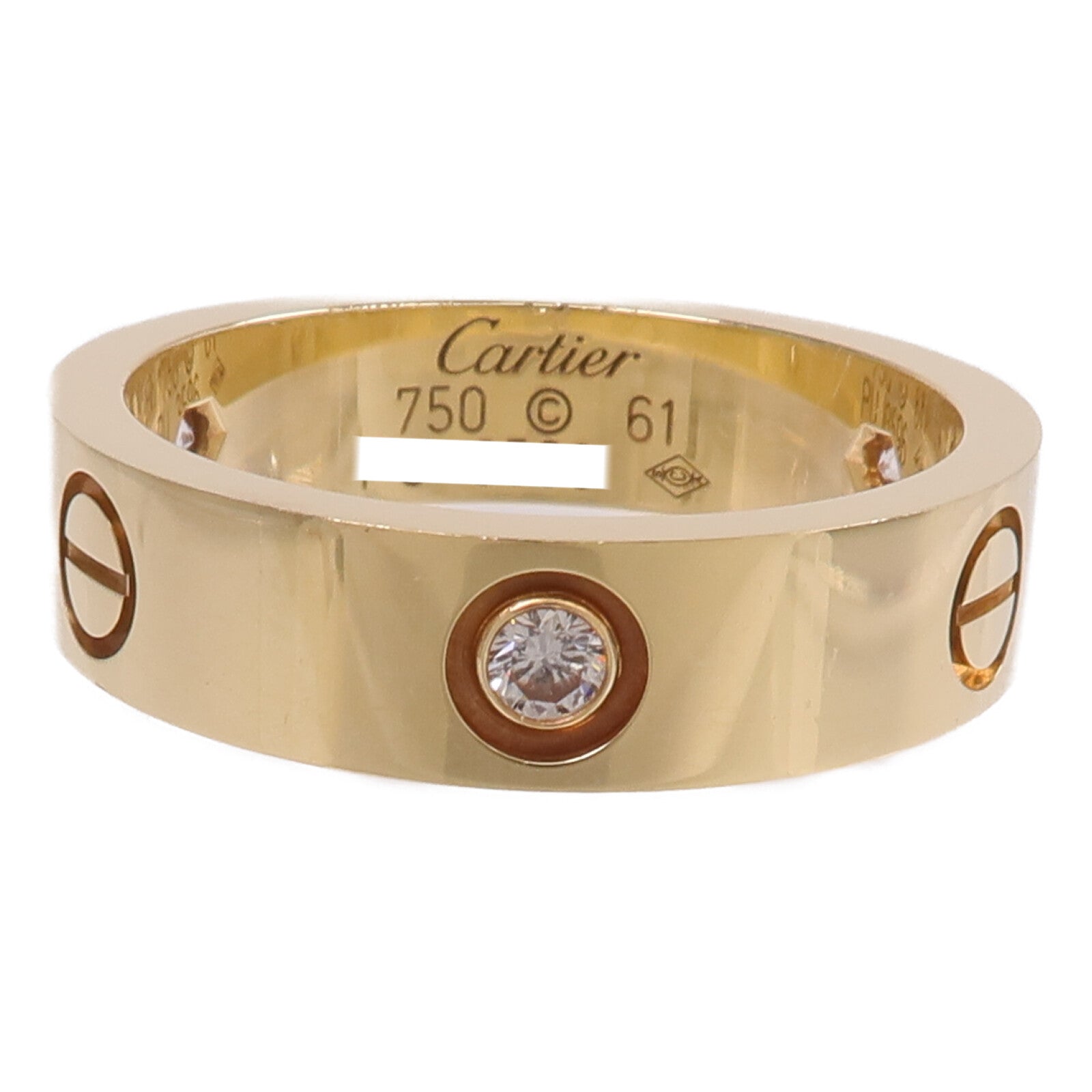 CARTIER 18K黃金Love Ring 3 Diamonds鑽石戒指