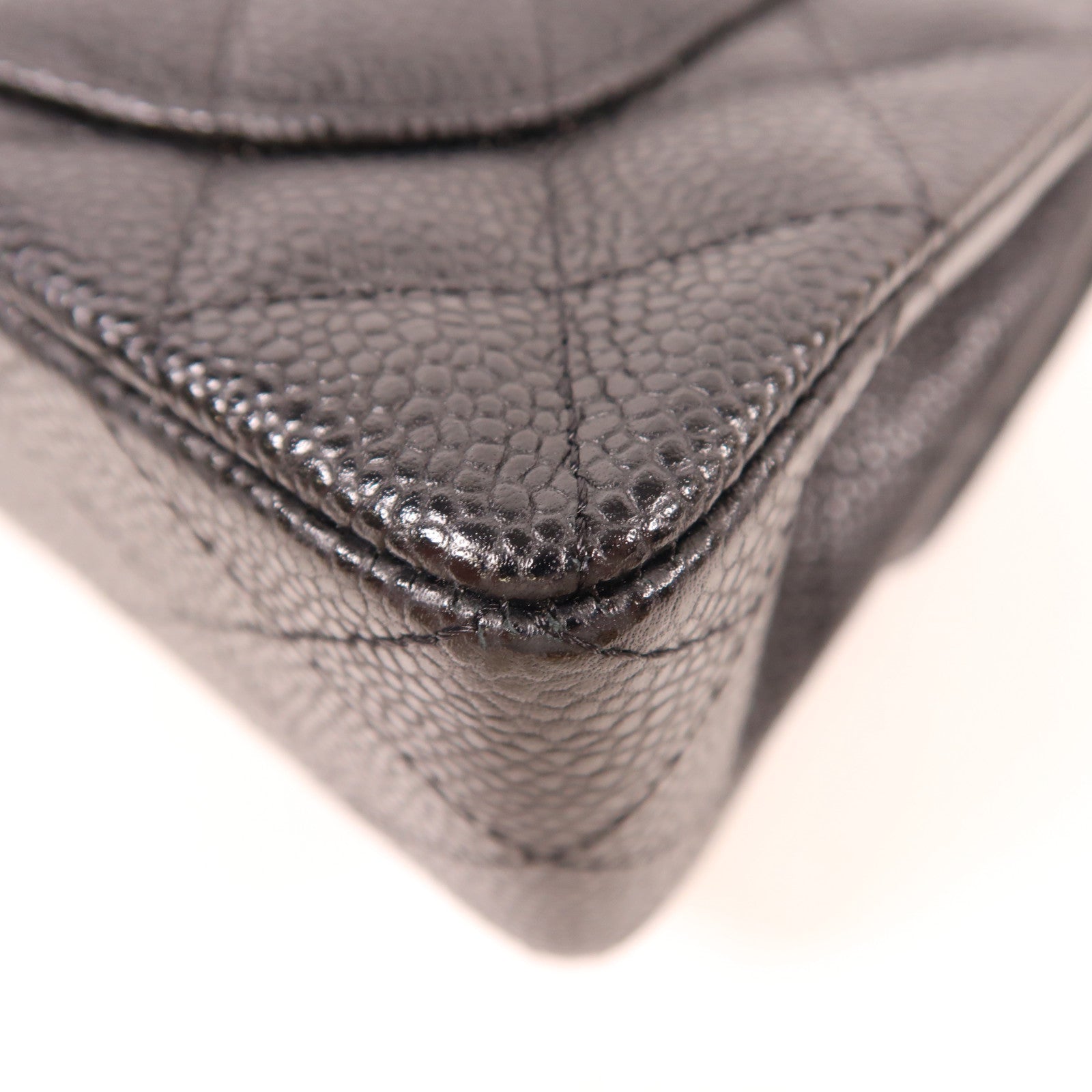 CHANEL 牛皮皮革Classic 23銀扣鏈帶肩背袋黑色