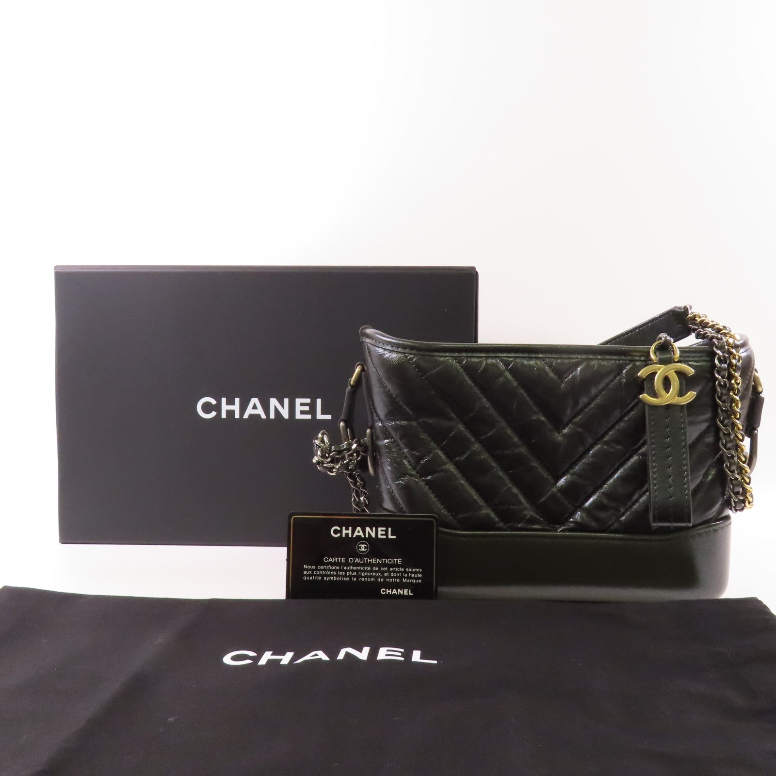 CHANEL 牛皮皮革Mini Gabrielle鏈帶肩背袋