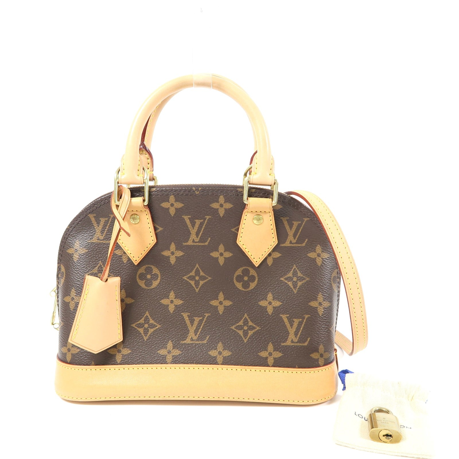 LOUIS VUITTON Monogram Alma BB金扣手挽肩背兩用袋啡色
