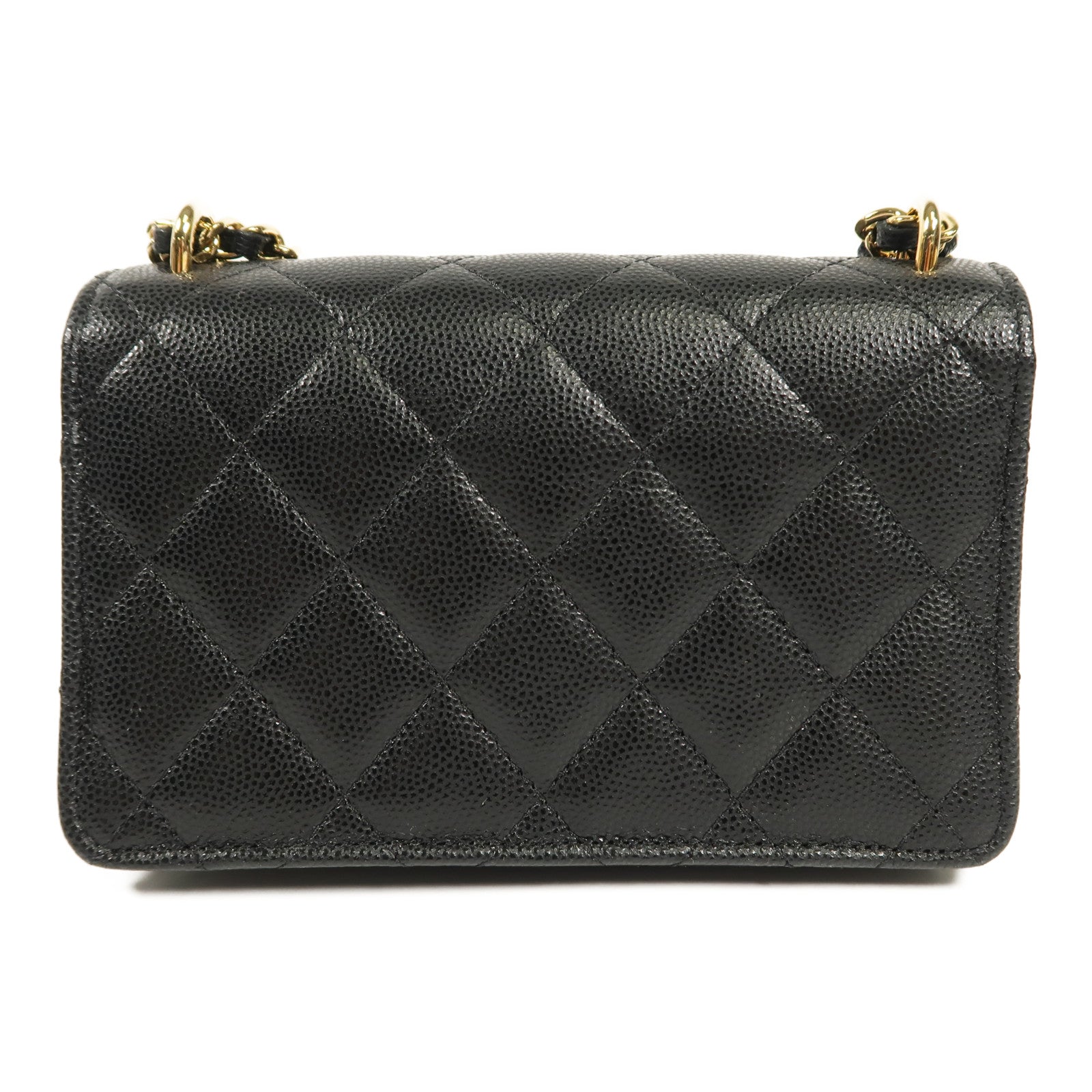 CHANEL 牛皮皮革Shoulder Bag金扣鏈帶肩背袋