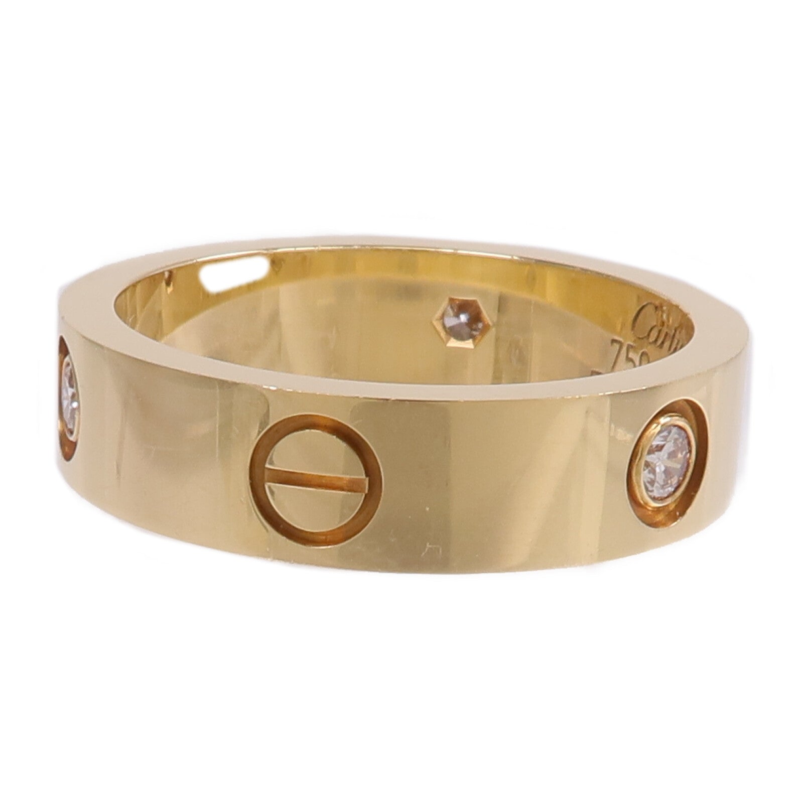 CARTIER 18K黃金Love Ring 3 Diamonds鑽石戒指