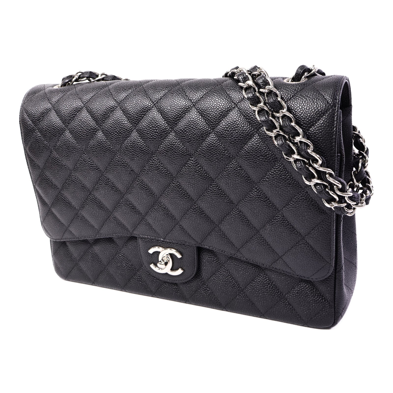 CHANEL 牛皮皮革Maxi Classic鏈帶肩背袋