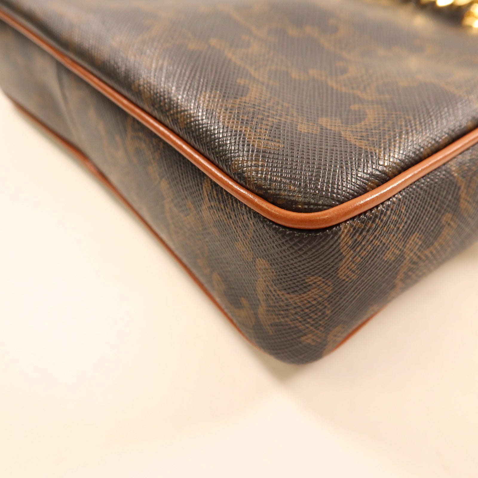 CELINE 塗層帆布Small Patapans金扣鏈帶肩背袋