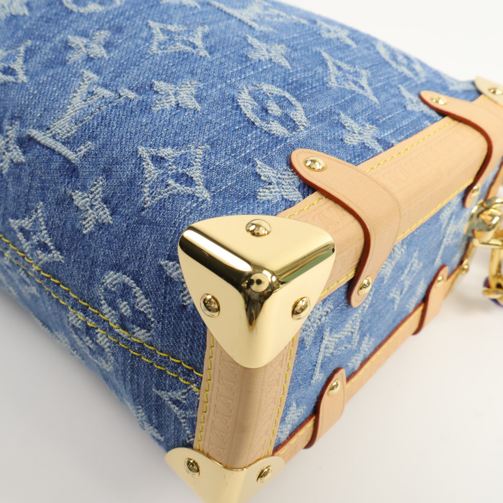 LOUIS VUITTON Monogram Denim Side Trunk MM 手挽肩背兩用袋
