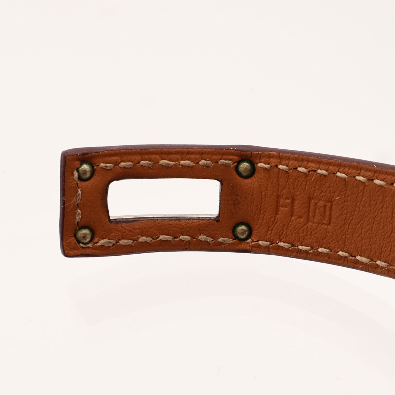 HERMES 【激減優惠】Swift皮革Kelly Double Tour Bracelet銀扣手帶Orange