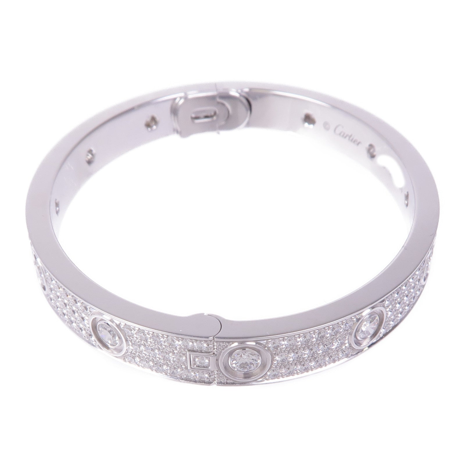 CARTIER 18K白金Love Bangle Full Diamonds鑽石手鏈Cartier#16