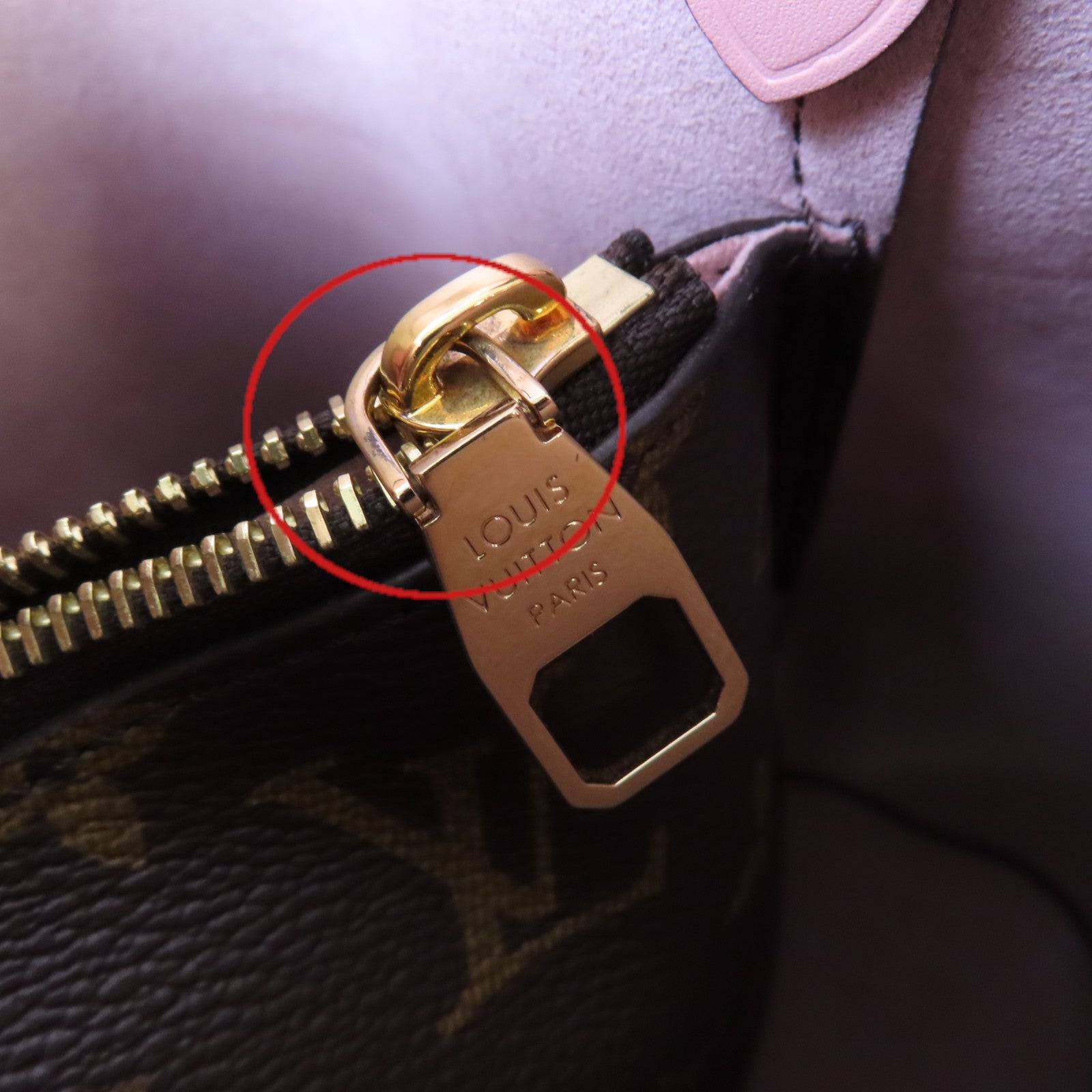 LOUIS VUITTON Monogram NeoNoe MM Shoulder Bag金扣肩背袋啡色/粉紅色