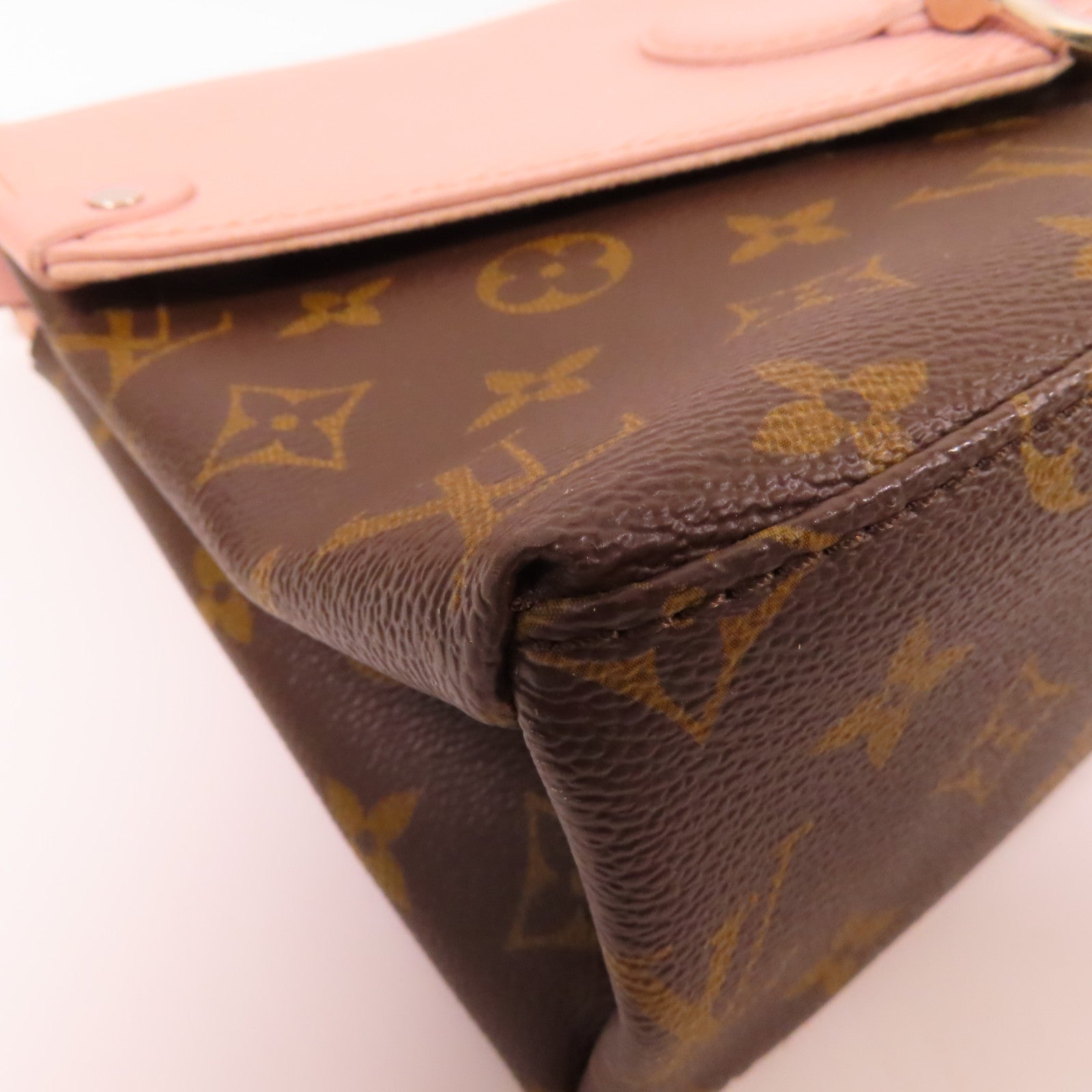 LOUIS VUITTON LV SHW Saint Michel Shoulder Bag M44033 Monogram Epi Brown Pink
