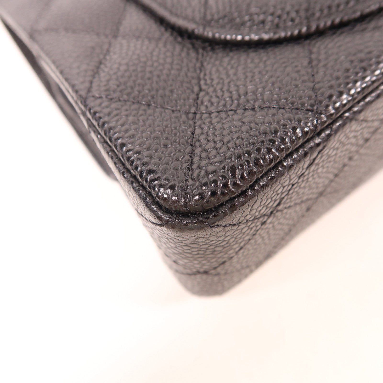 CHANEL 牛皮皮革Classic 23銀扣鏈帶肩背袋黑色