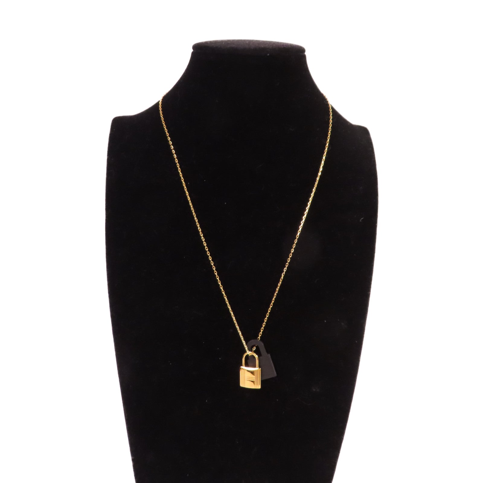HERMES 金屬/Swift皮革O'Kelly Necklace項鏈金色/黑色