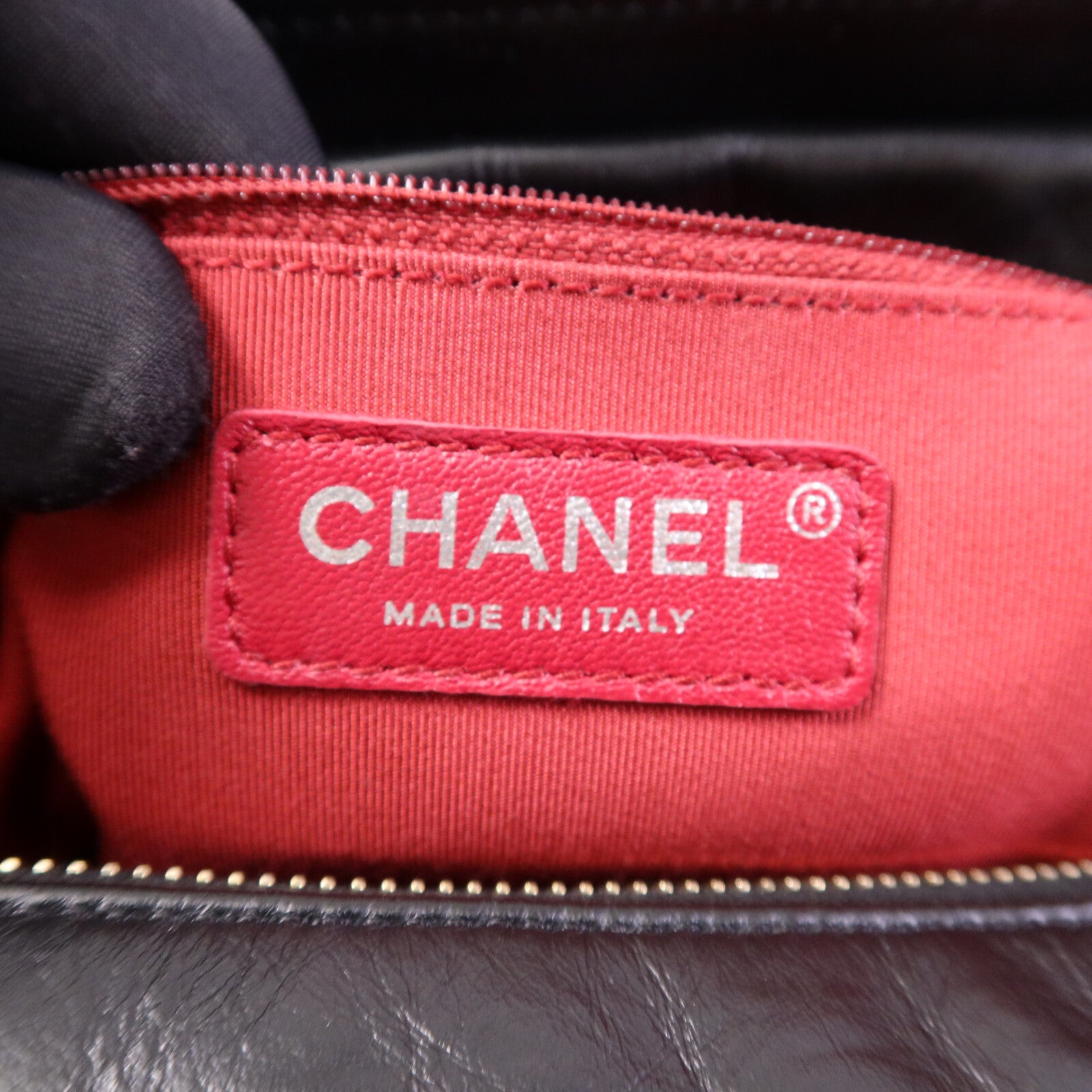 CHANEL 羊皮皮革Gabrirlle Large鏈帶肩背袋