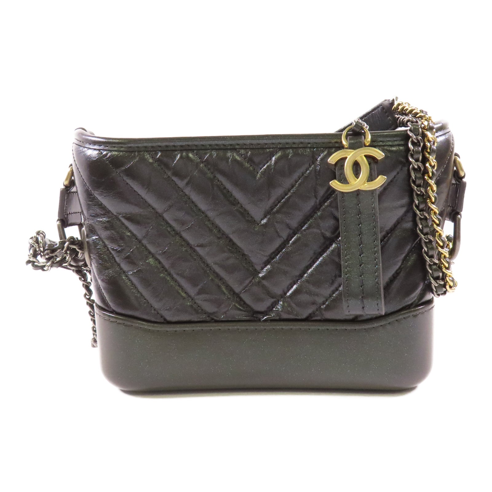 CHANEL 牛皮皮革Mini Gabrielle鏈帶肩背袋