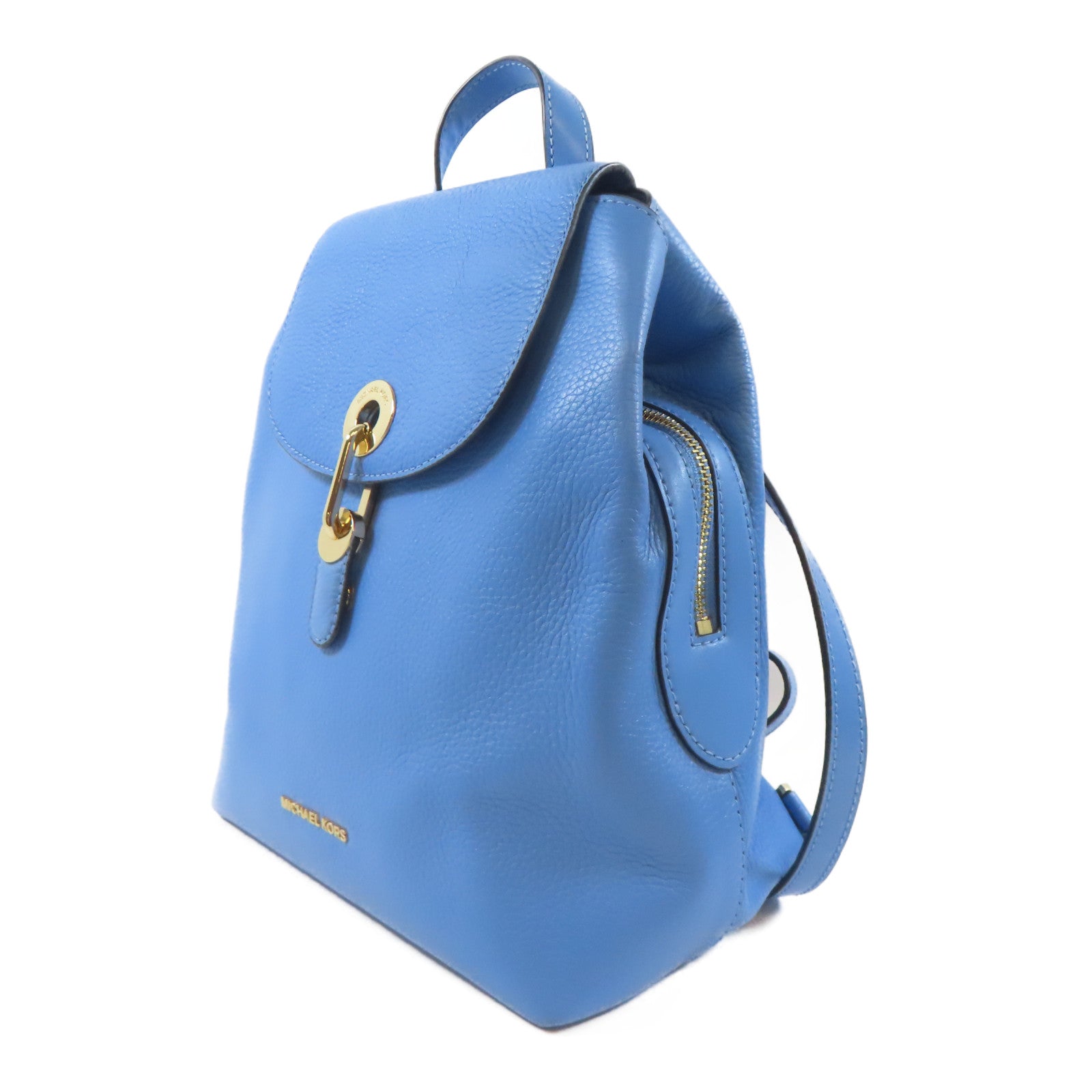 Michael Kors 牛皮皮革Backpack金扣背包藍色