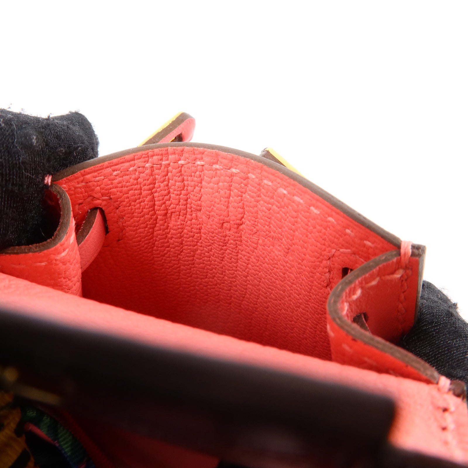 HERMES Tadelakt皮革 Mini Kelly Twilly Bag Charm金扣掛飾Rose Azalee