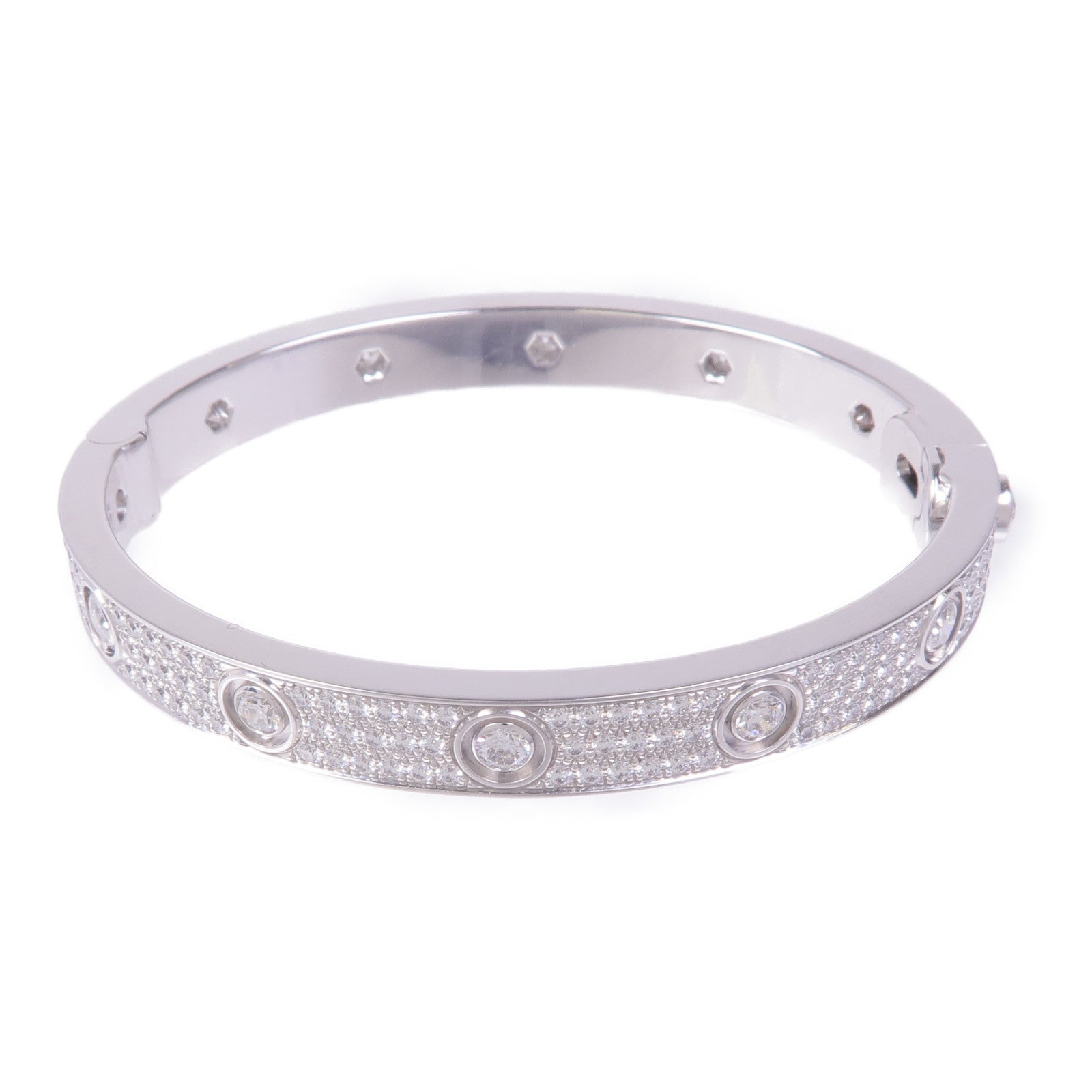 CARTIER 18K白金Love Bangle Full Diamonds鑽石手鏈Cartier#16