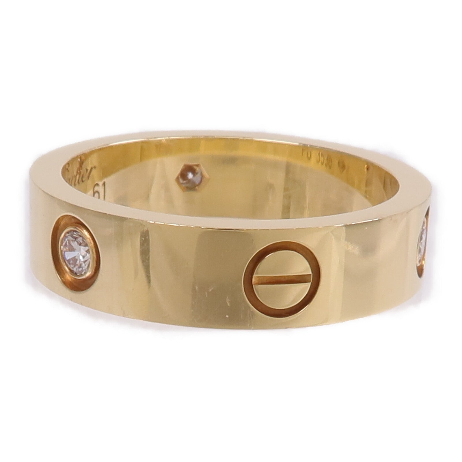 CARTIER 18K黃金Love Ring 3 Diamonds鑽石戒指
