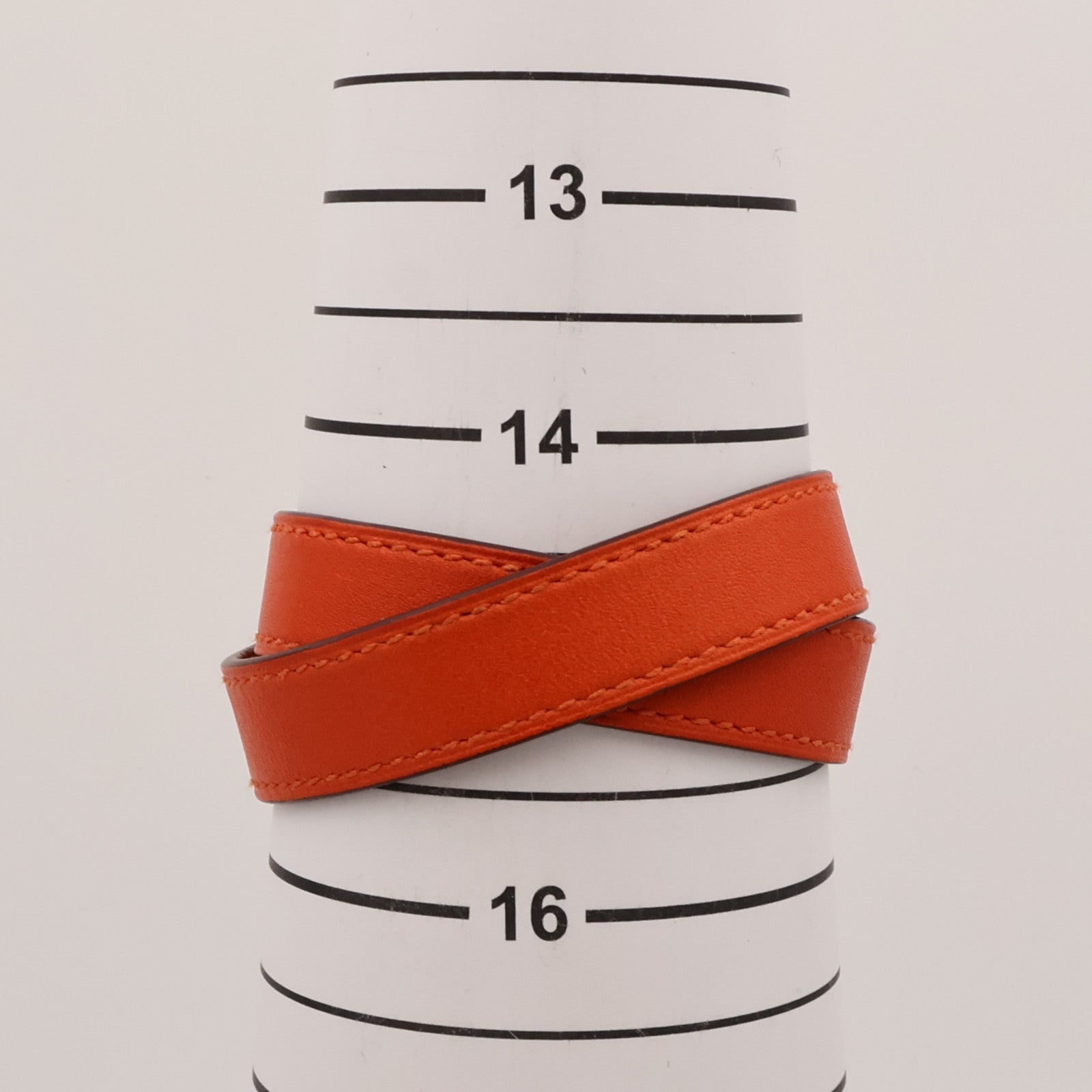 HERMES 【激減優惠】Swift皮革Kelly Double Tour Bracelet銀扣手帶Orange