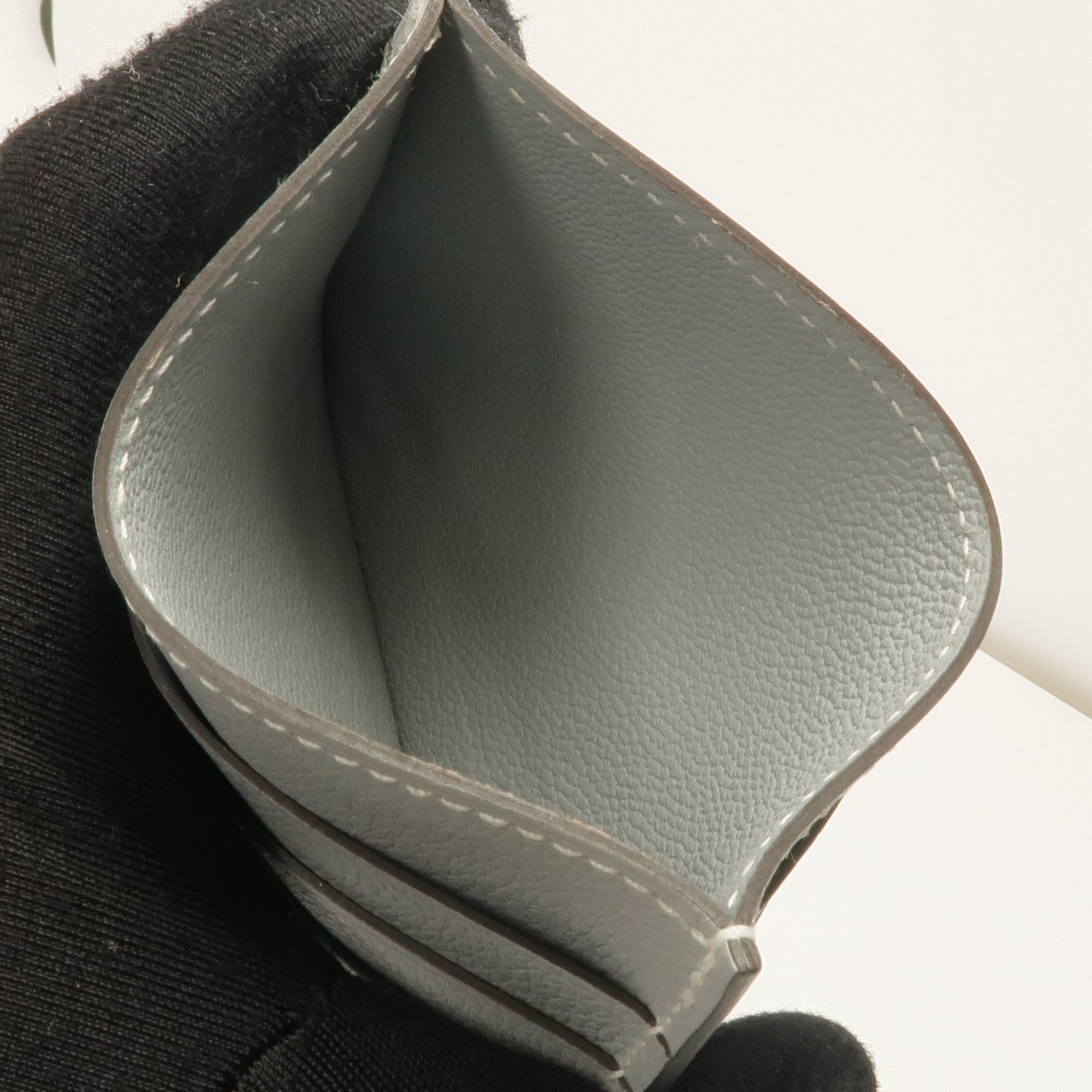 HERMES Evercolor皮革H Sellier Card Holder卡片套Bleu Glacier